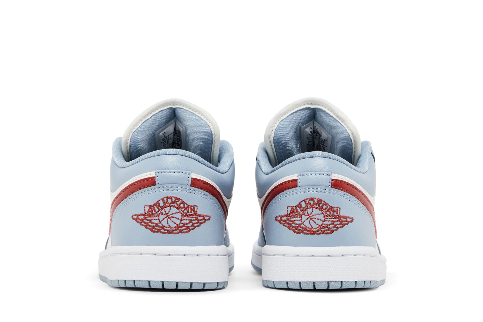 (Women) Air Jordan 1 Low Blue Whisper Dune Red DC0774-164 Moroen - Image 6