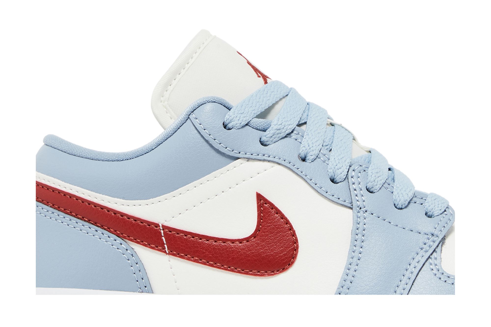 (Women) Air Jordan 1 Low Blue Whisper Dune Red DC0774-164 Moroen - Image 2