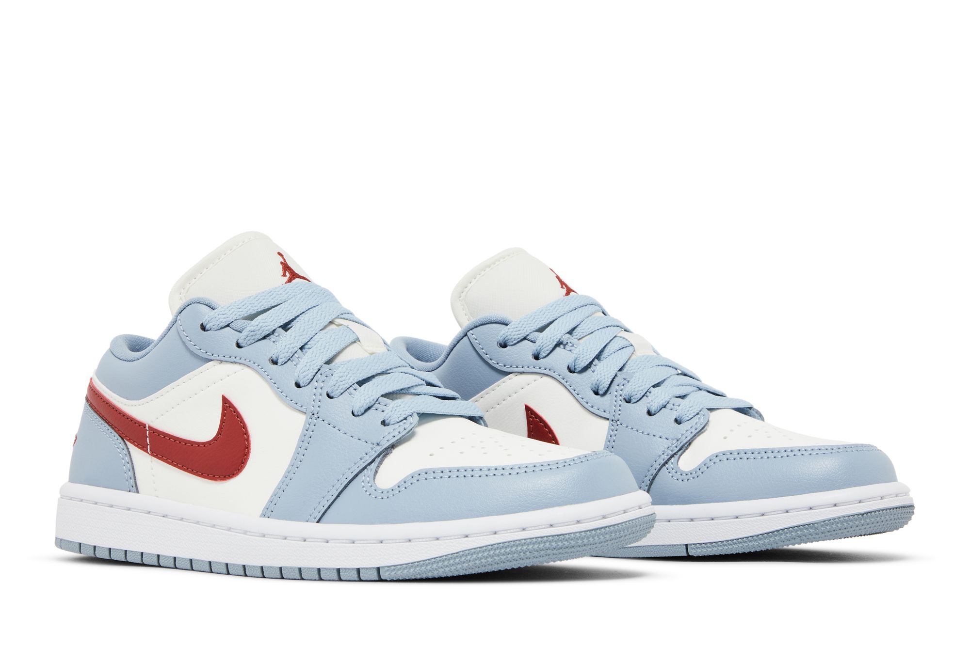 (Women) Air Jordan 1 Low Blue Whisper Dune Red DC0774-164 Moroen - Image 8