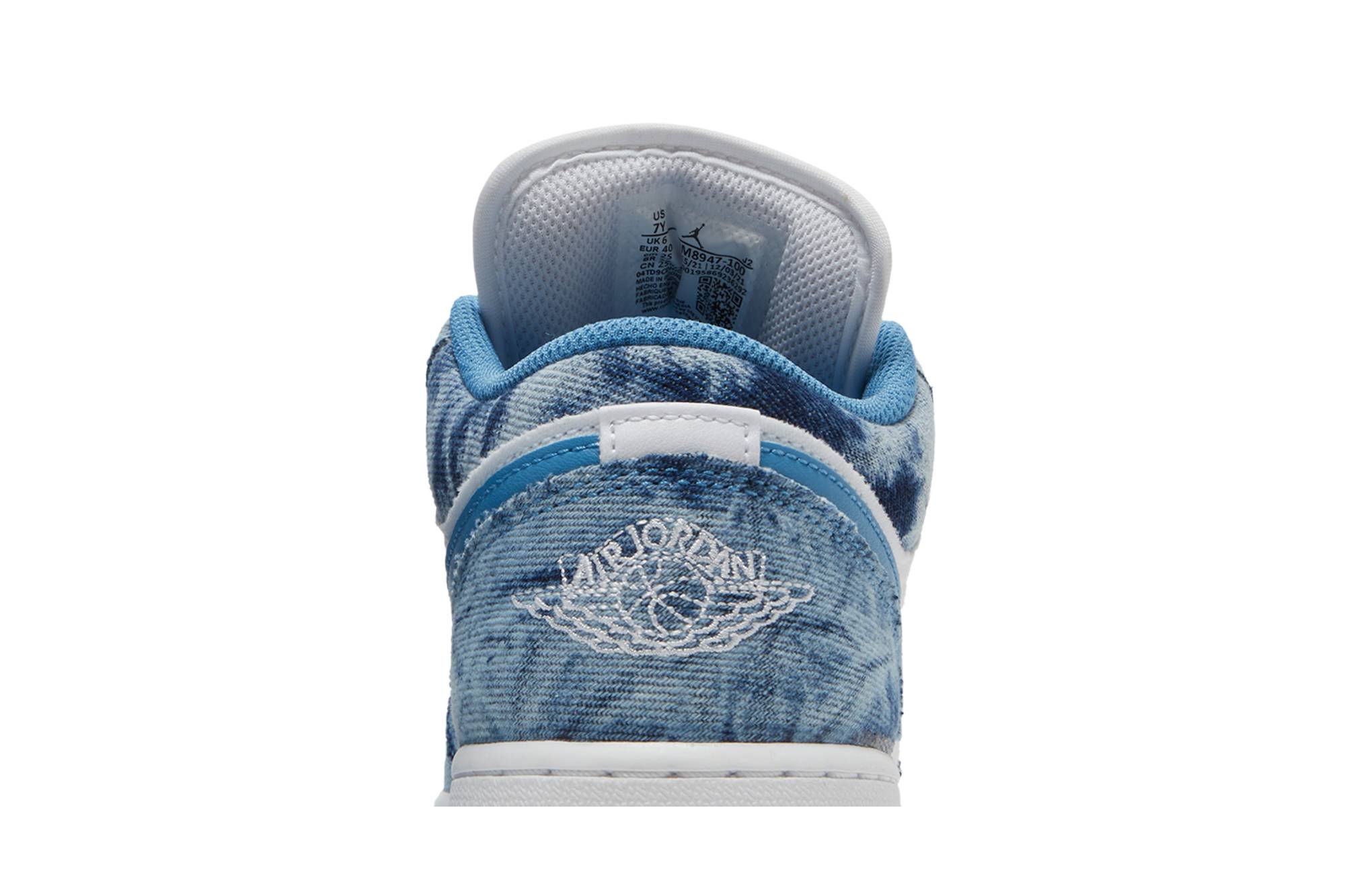(Grade School) Air Jordan 1 Low 'Washed Denim' DM8947-100 - ภาพ 7