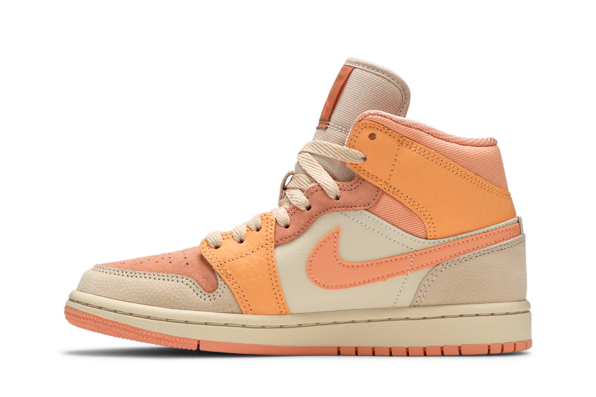 (Women) Air Jordan 1 Mid Apricot DH4270-800 Moroen - Image 3