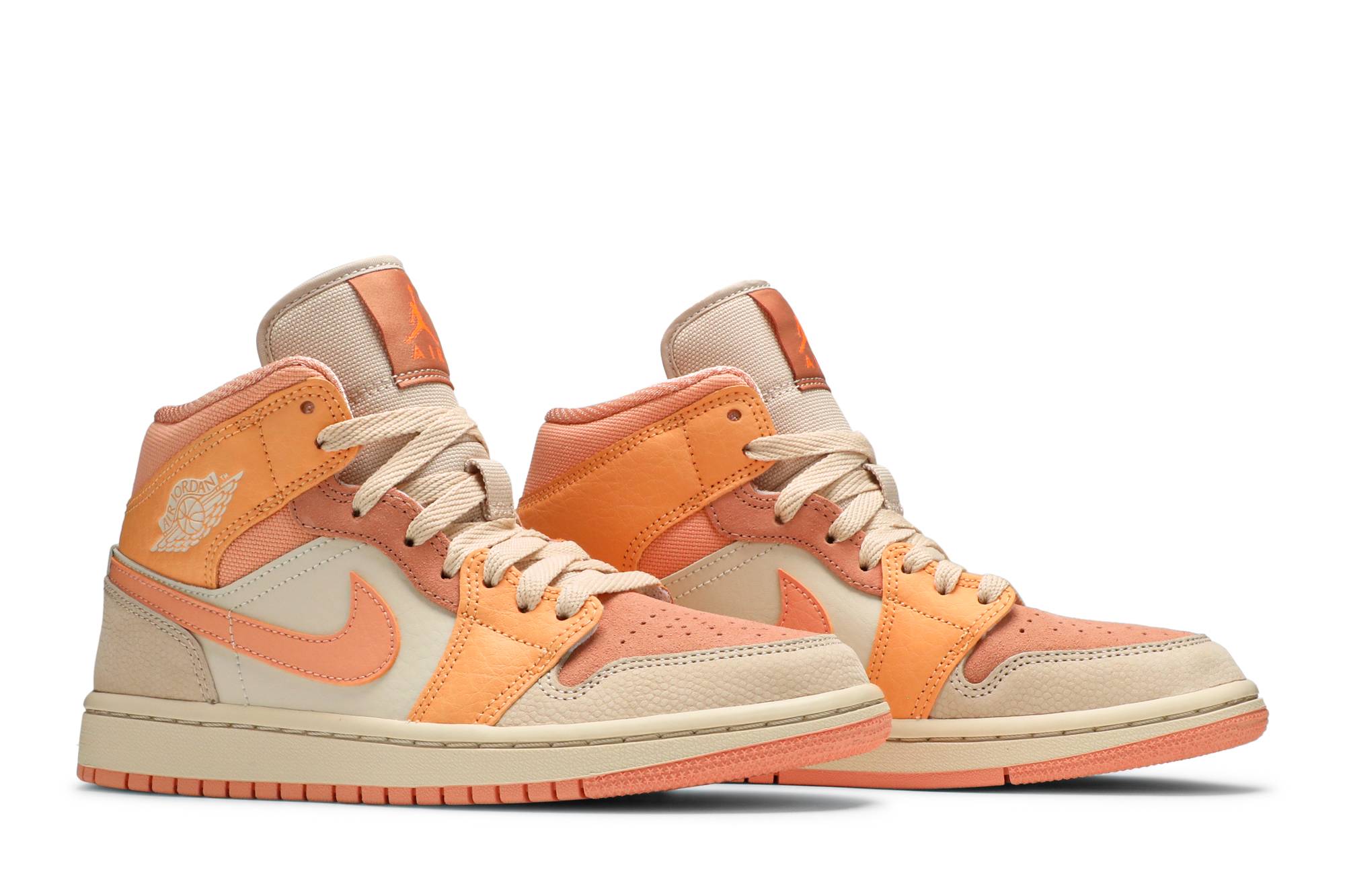 (Women) Air Jordan 1 Mid Apricot DH4270-800 Moroen - Image 8