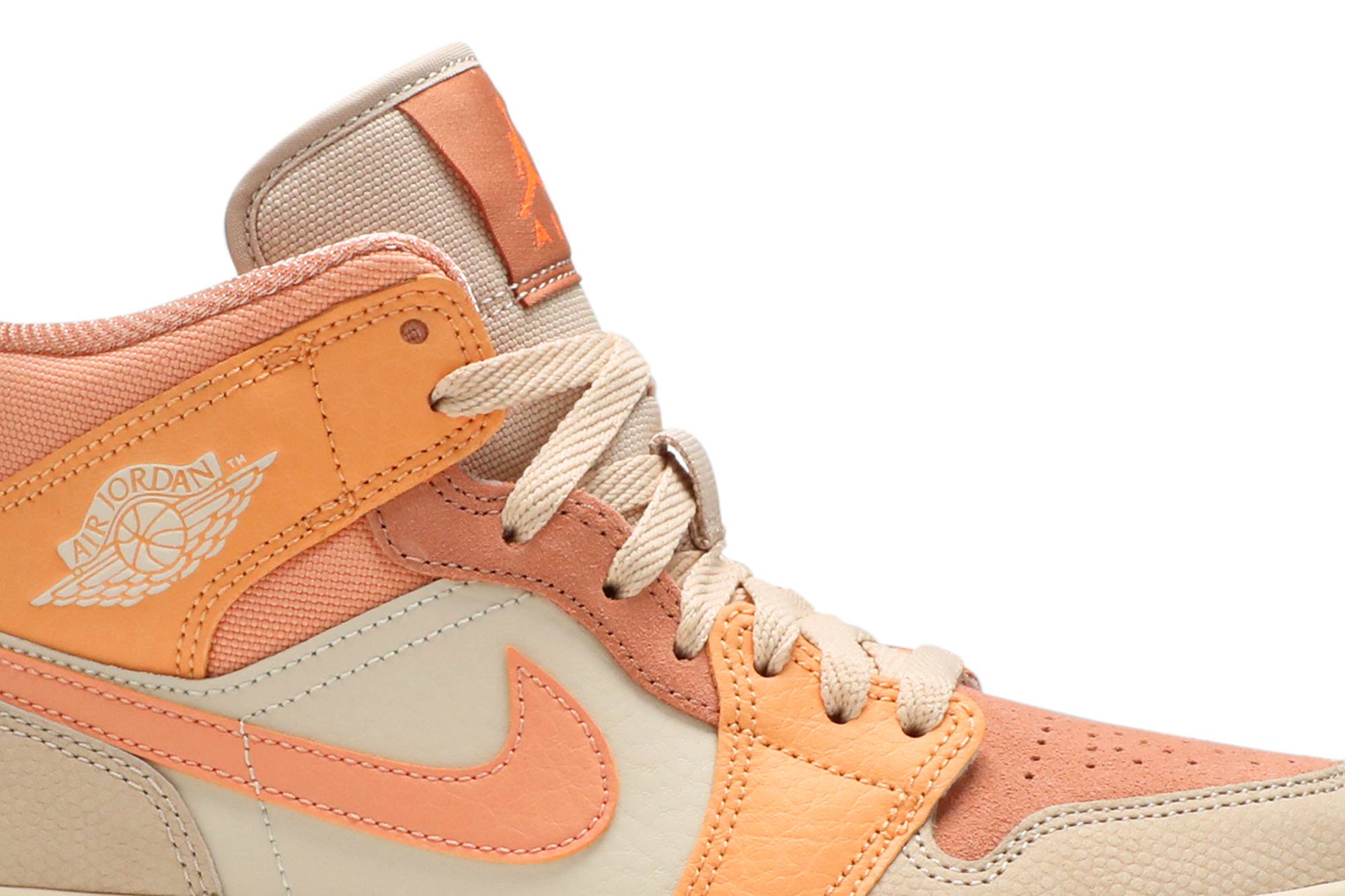 (Women) Air Jordan 1 Mid Apricot DH4270-800 Moroen - Image 2