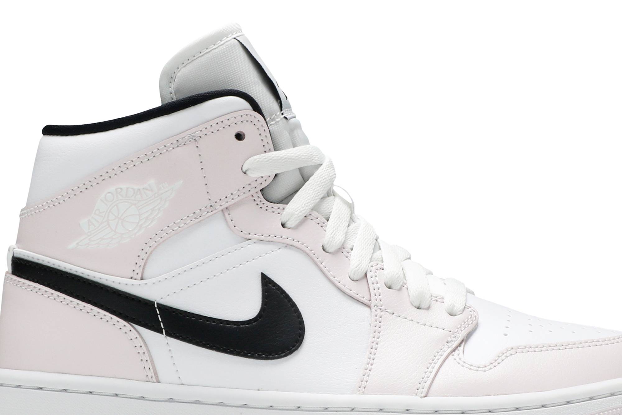 (Women) Air Jordan 1 Mid Barely Rose BQ6472-500 Moroen - Image 2