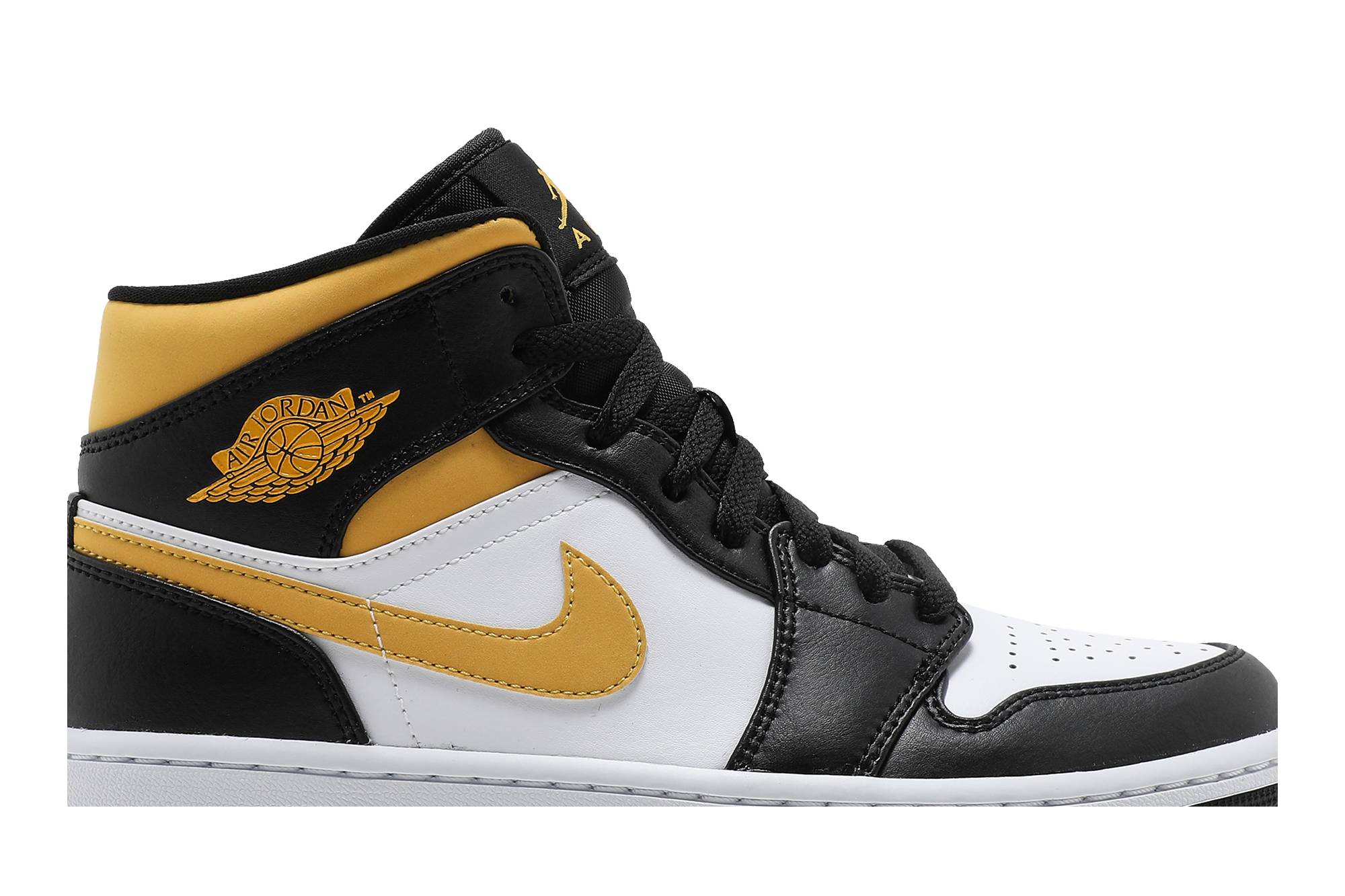 Air Jordan 1 Mid Black University Gold 554724-177 Moroen - Image 2
