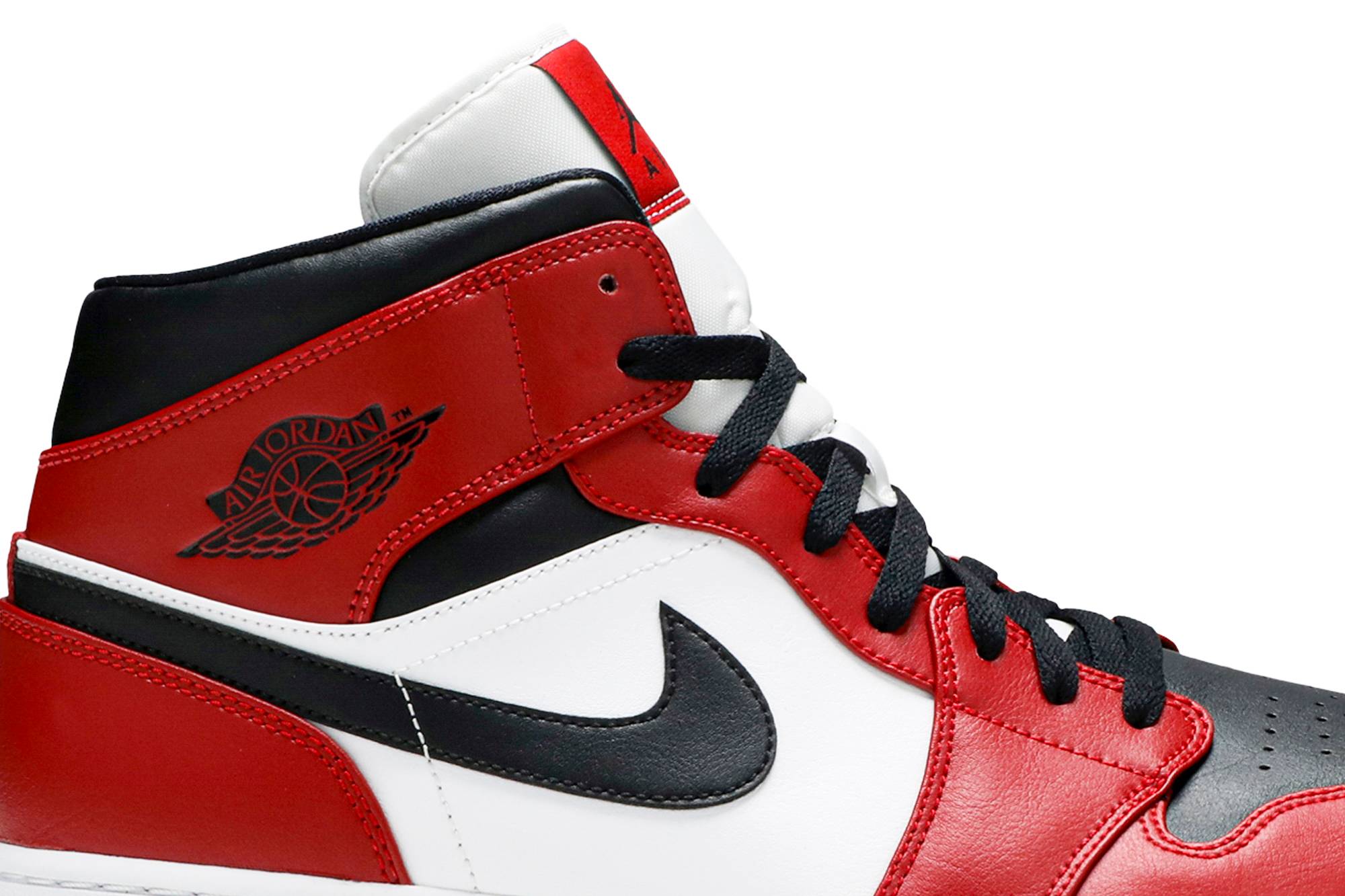 Air Jordan 1 Mid Chicago Black Toe 554724-069 Moroen - Image 2