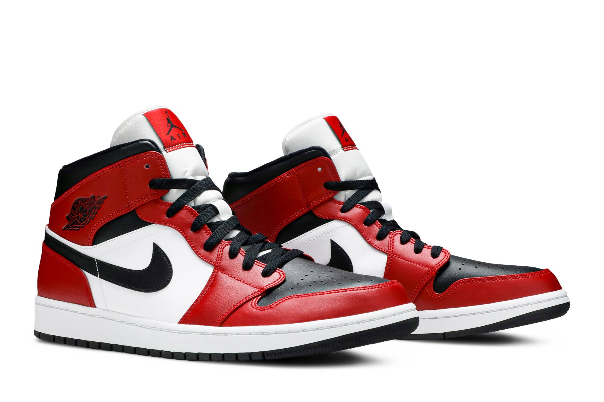 Air Jordan 1 Mid Chicago Black Toe 554724-069 Moroen - Image 8