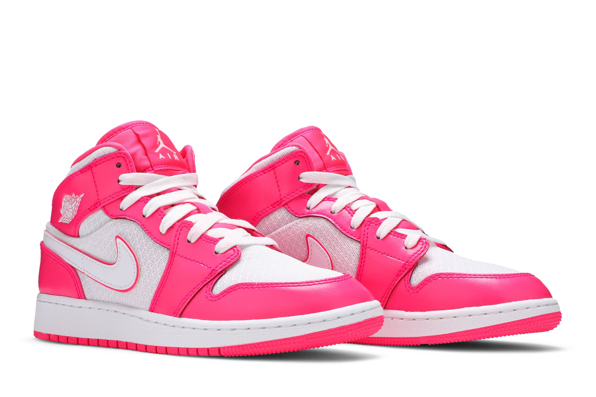 (Grade School) Air Jordan 1 Mid Hyper Pink White 555112-611 - Image 8