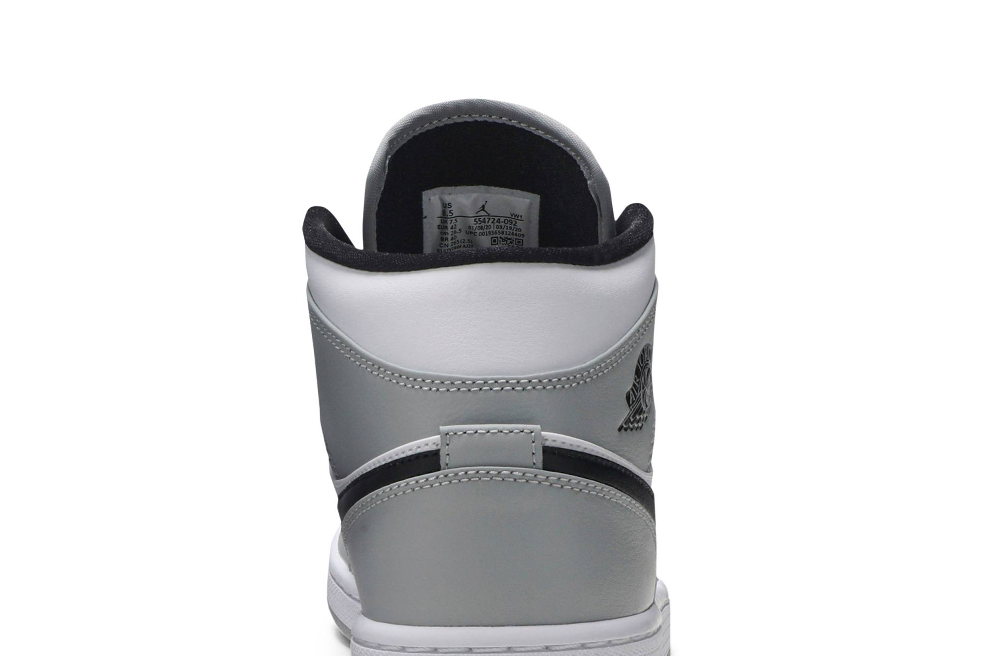 Air Jordan 1 Mid 'Light Smoke Grey' 554724-092 - Image 7