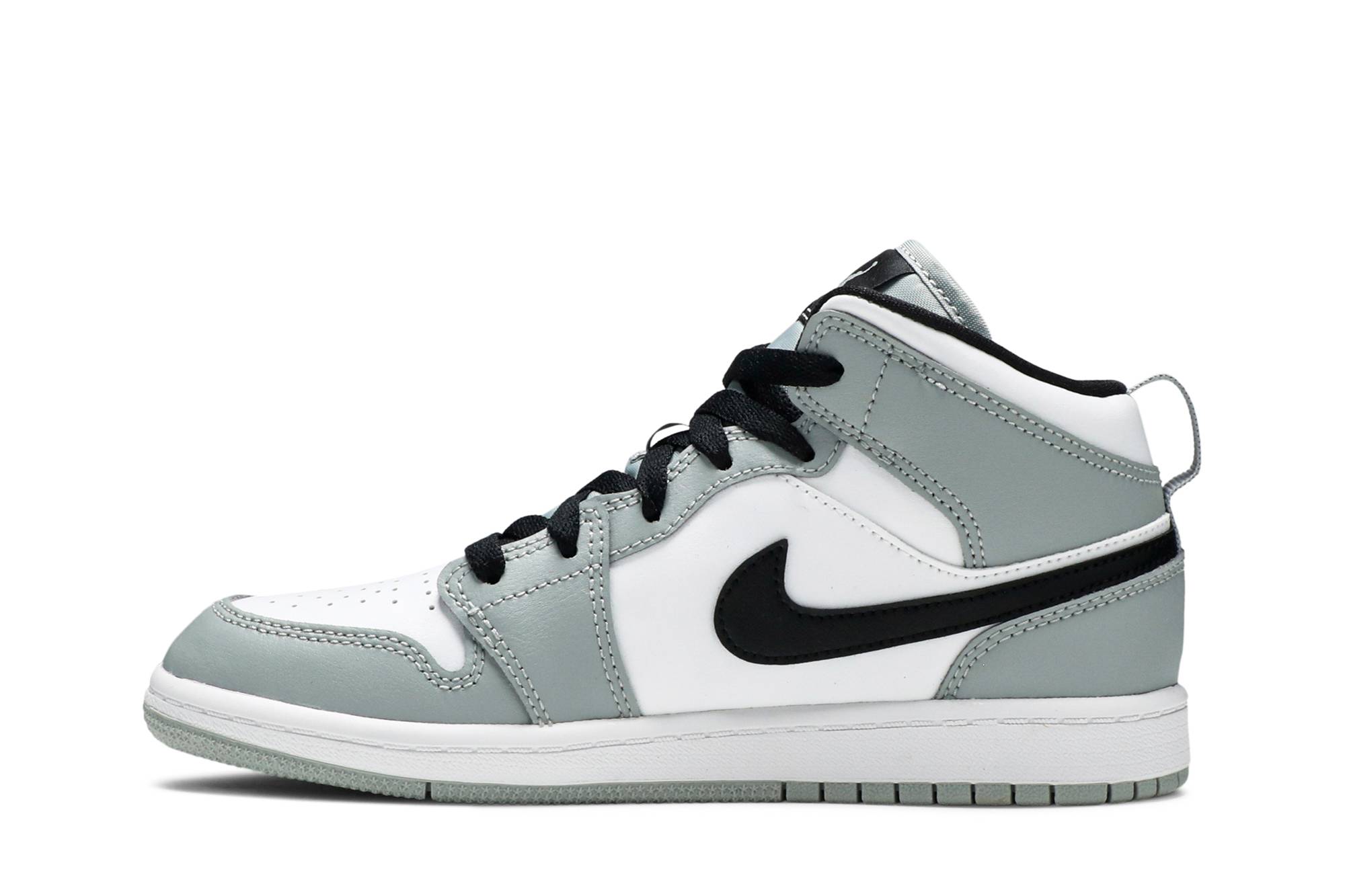 (Preschool) Air Jordan 1 Mid Light Smoke Grey 640734-092 Moroen - Image 3