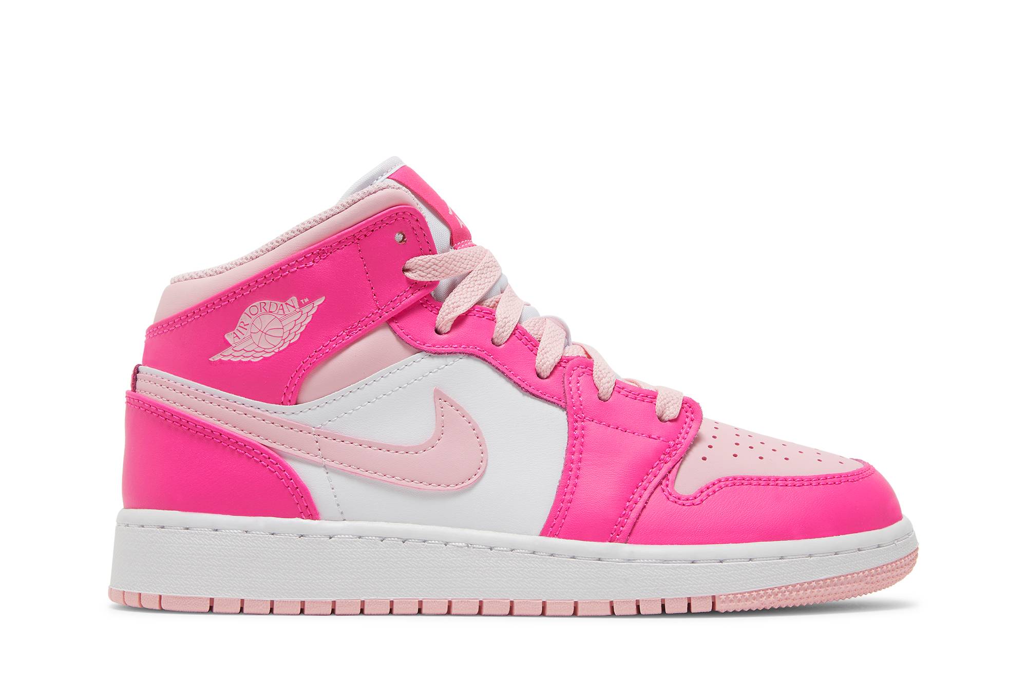 (Grade School) Air Jordan 1 Mid Medium Soft Pink FD8780-116 Moroen
