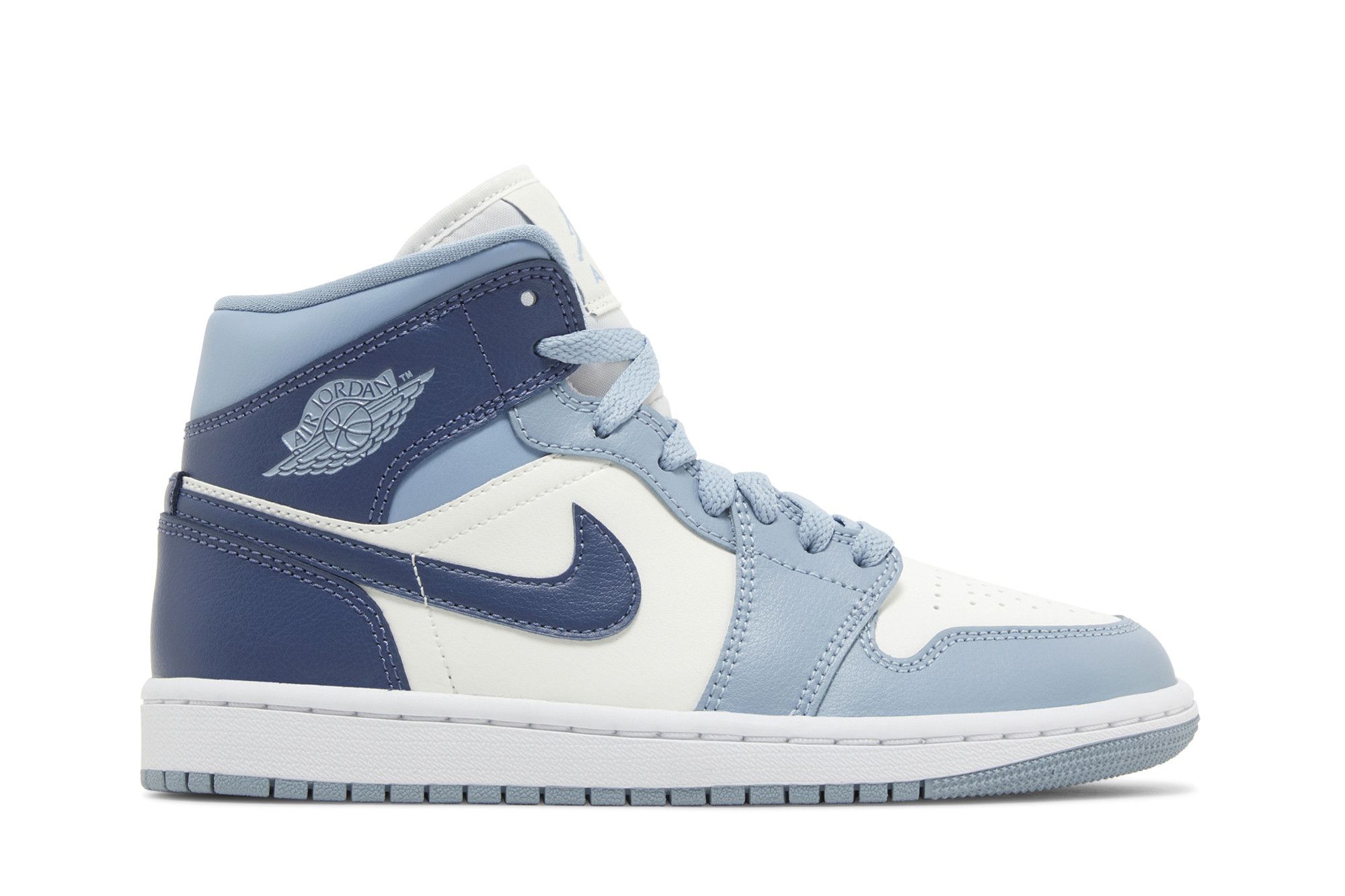 (Women) Air Jordan 1 Mid 'Sail Diffused Blue' BQ6472-140