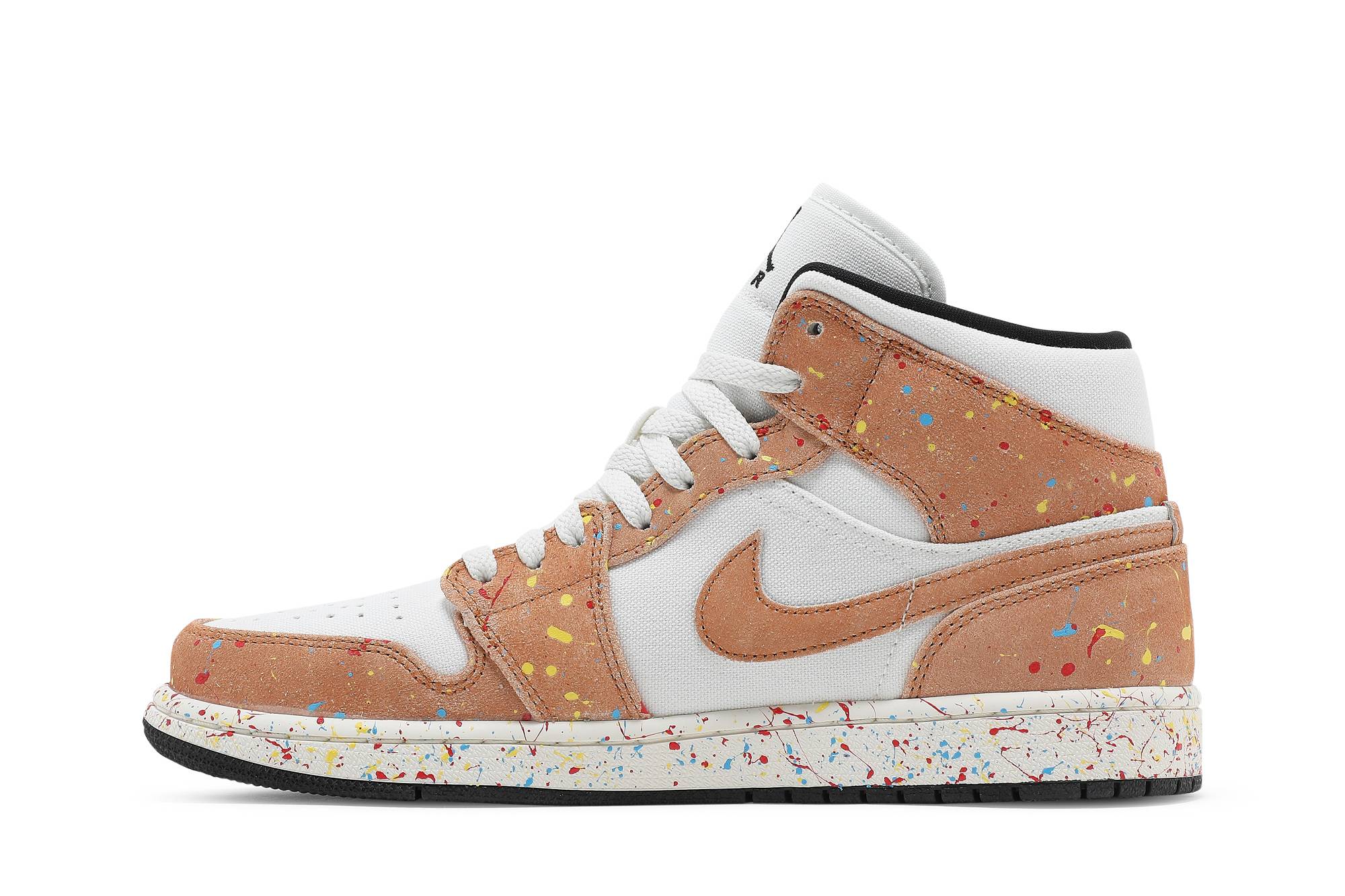 Air Jordan 1 Mid SE 'Brushstroke Paint Splatter' DA8005-100 - Image 3
