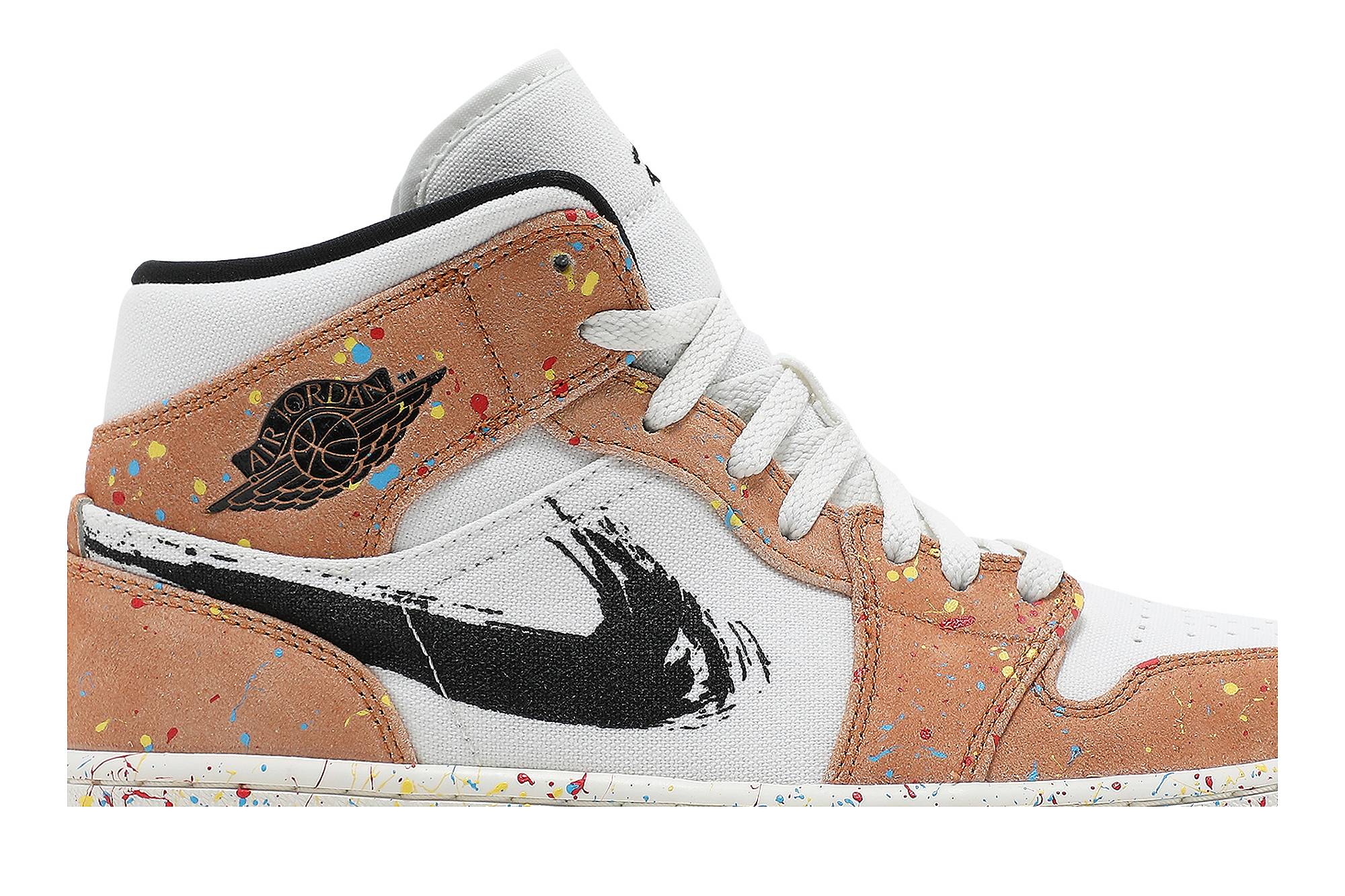 Air Jordan 1 Mid SE 'Brushstroke Paint Splatter' DA8005-100 - Image 2