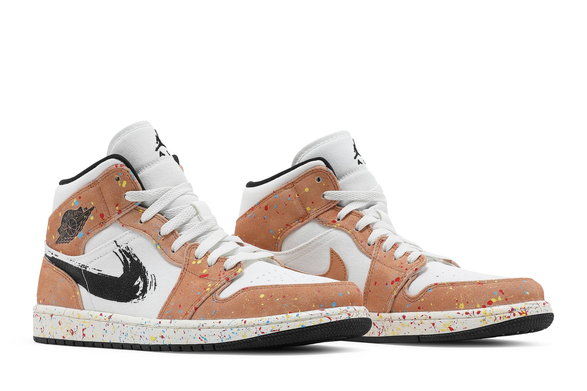 Air Jordan 1 Mid SE 'Brushstroke Paint Splatter' DA8005-100 - Image 8
