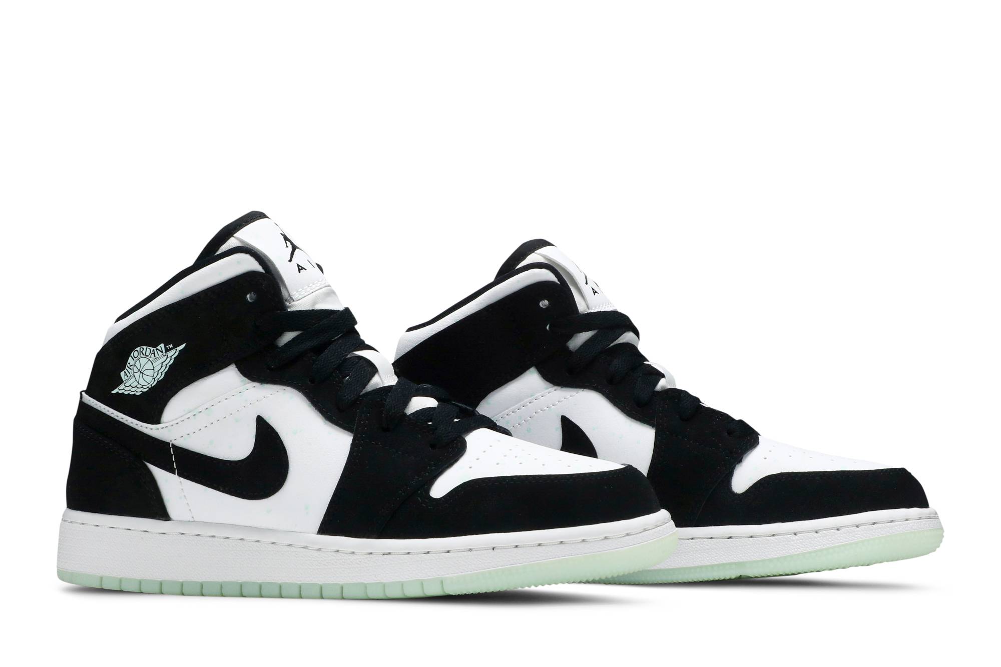 (Grade School) Air Jordan 1 Mid SE Glow in the Dark Panda BQ6931-103 Moroen - Image 8