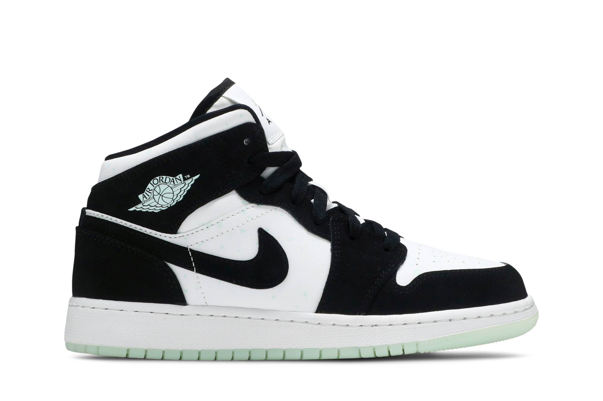 (Grade School) Air Jordan 1 Mid SE Glow in the Dark Panda BQ6931-103 Moroen