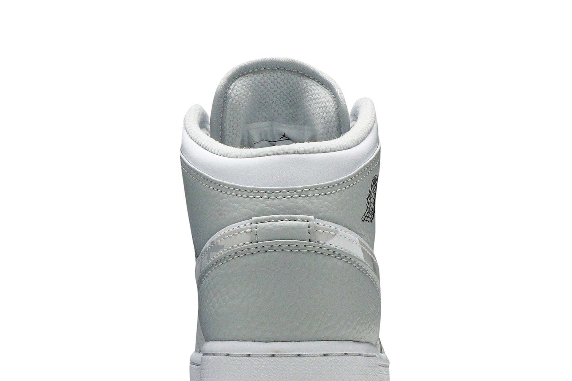 (Grade School) Air Jordan 1 Mid SE 'Swoosh Logo - Grey Camo' DD3235-100 - Image 7