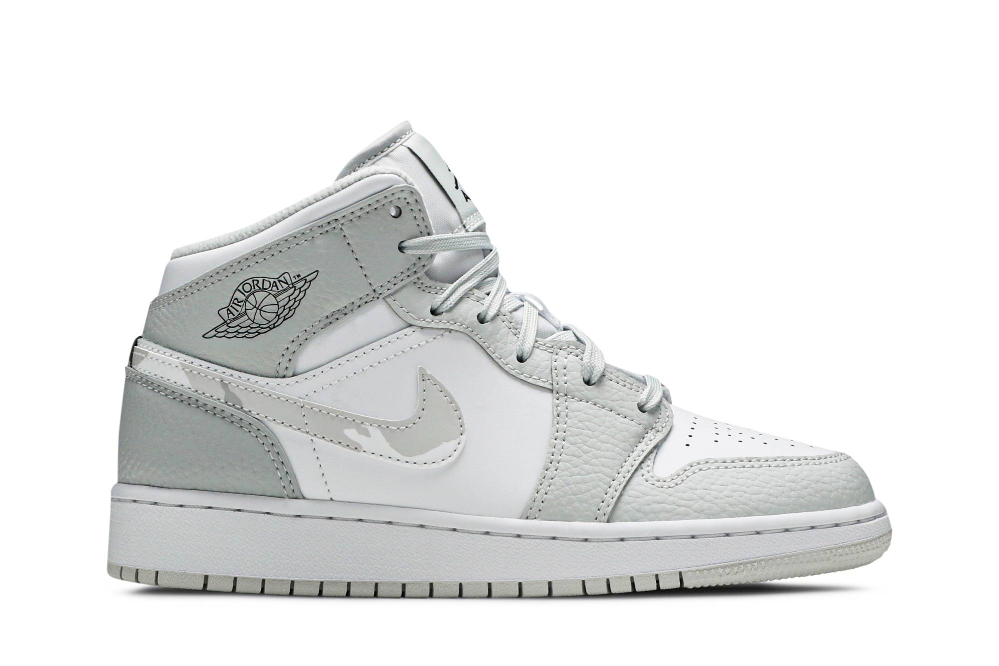 (Grade School) Air Jordan 1 Mid SE 'Swoosh Logo - Grey Camo' DD3235-100