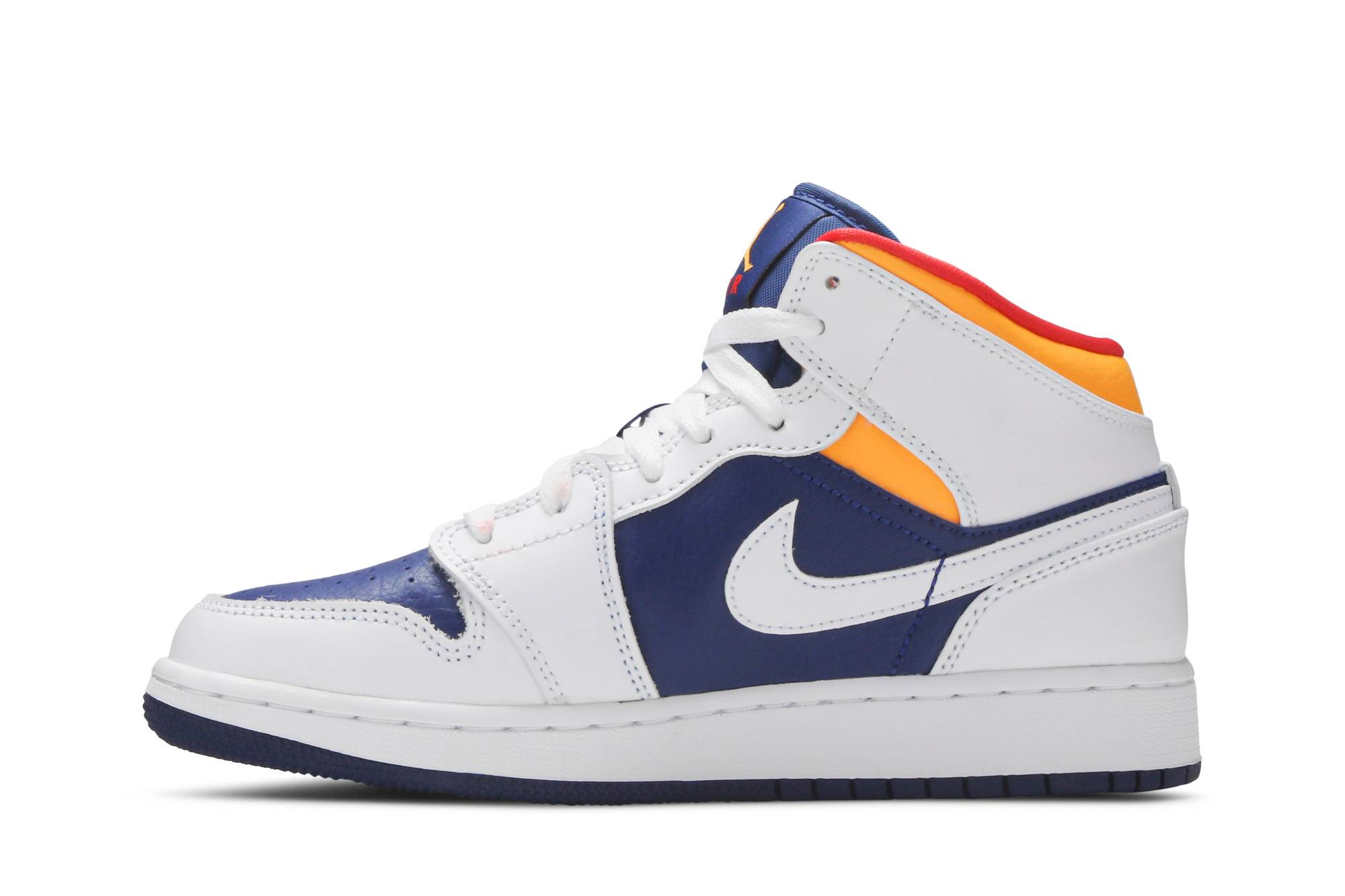 (Grade School) Air Jordan 1 Mid 'White Deep Royal Blue' 554725-131 - Image 3