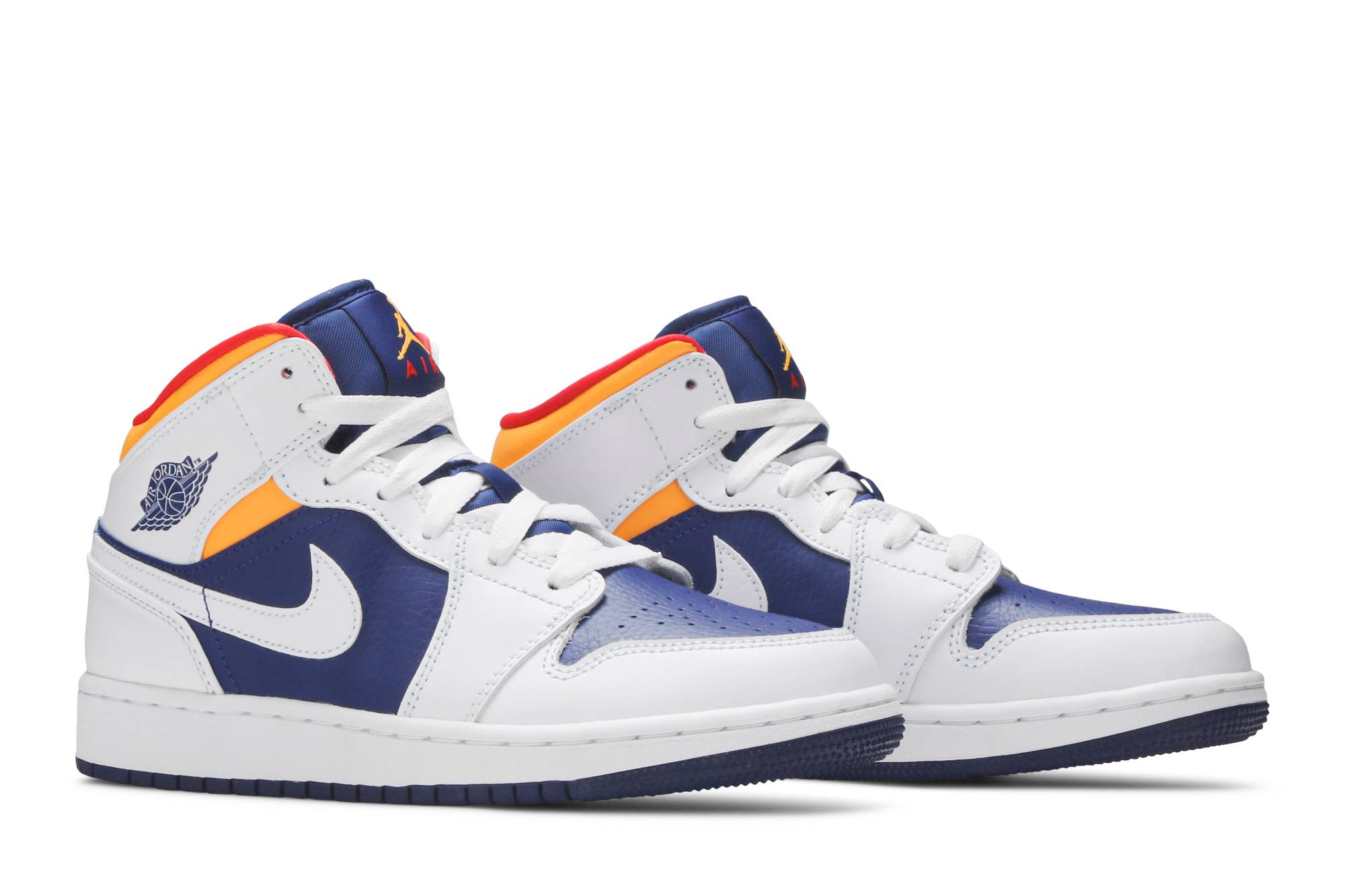 (Grade School) Air Jordan 1 Mid 'White Deep Royal Blue' 554725-131 - Image 8