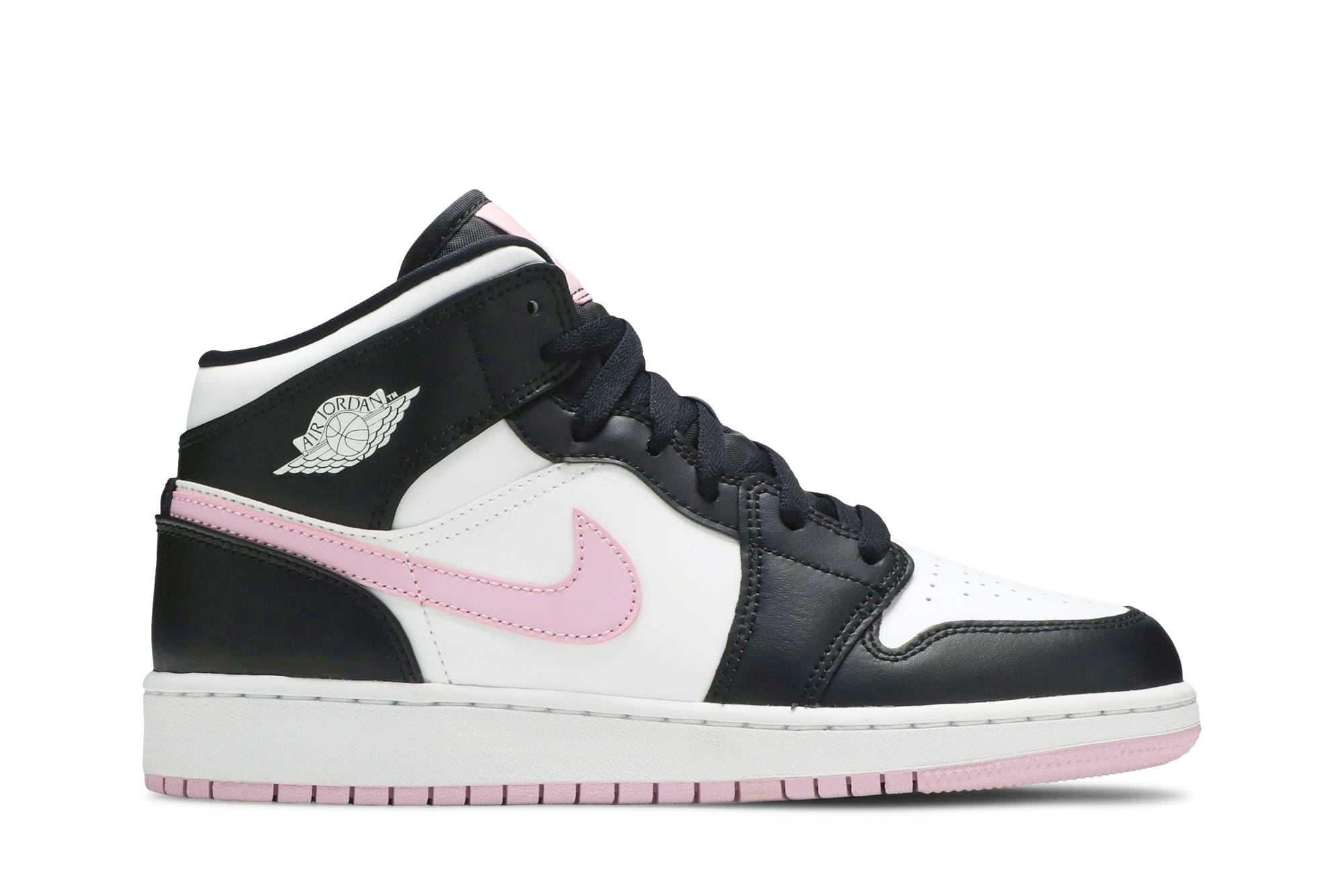 (Grade School) Air Jordan 1 Mid White Light Arctic Pink 555112-103 Moroen