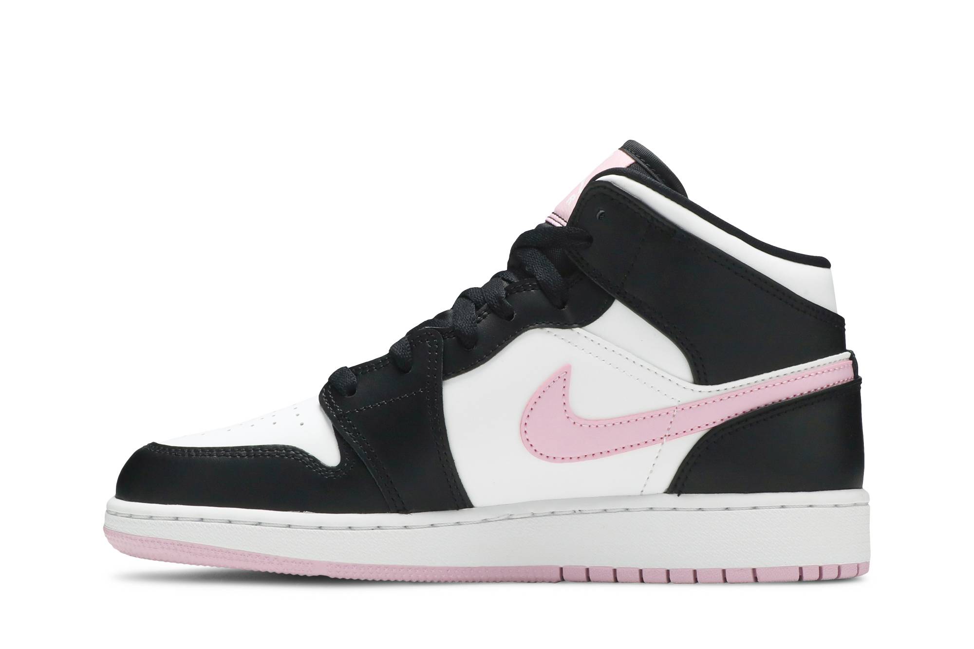 (Grade School) Air Jordan 1 Mid White Light Arctic Pink 555112-103 Moroen - Image 3