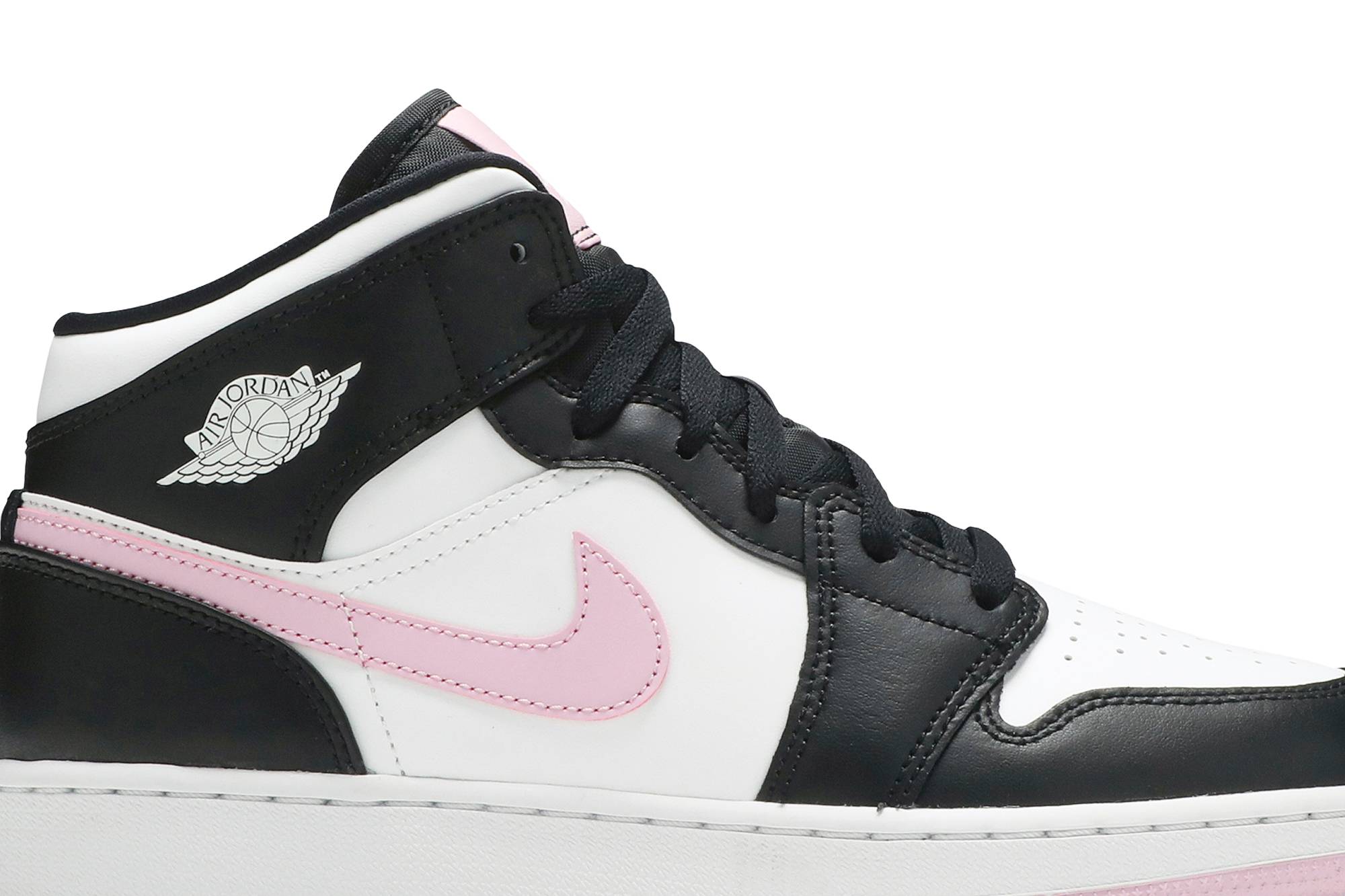 (Grade School) Air Jordan 1 Mid White Light Arctic Pink 555112-103 Moroen - Image 2