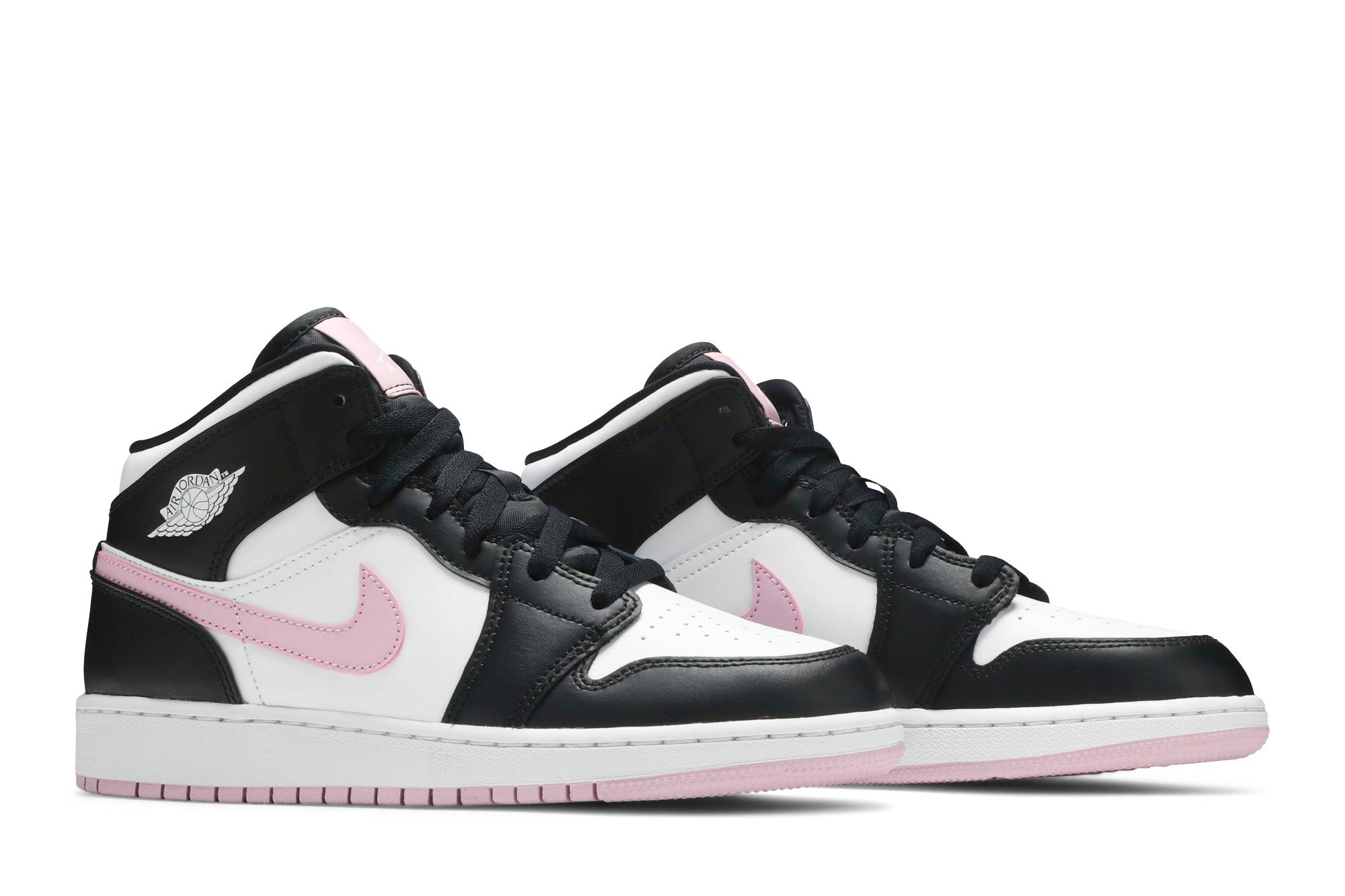 (Grade School) Air Jordan 1 Mid White Light Arctic Pink 555112-103 Moroen - Image 8