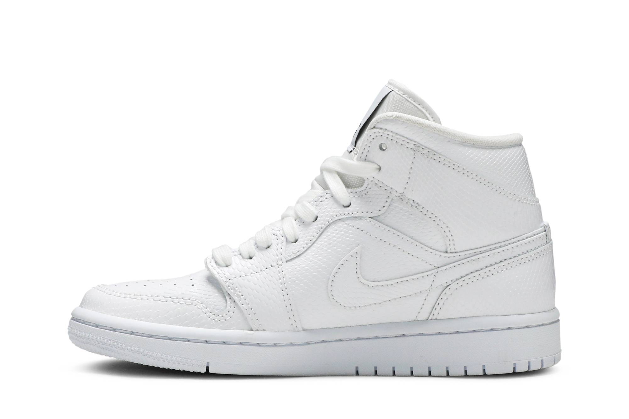 (Women) Air Jordan 1 Mid 'White Snakeskin' BQ6472-110 - Image 3