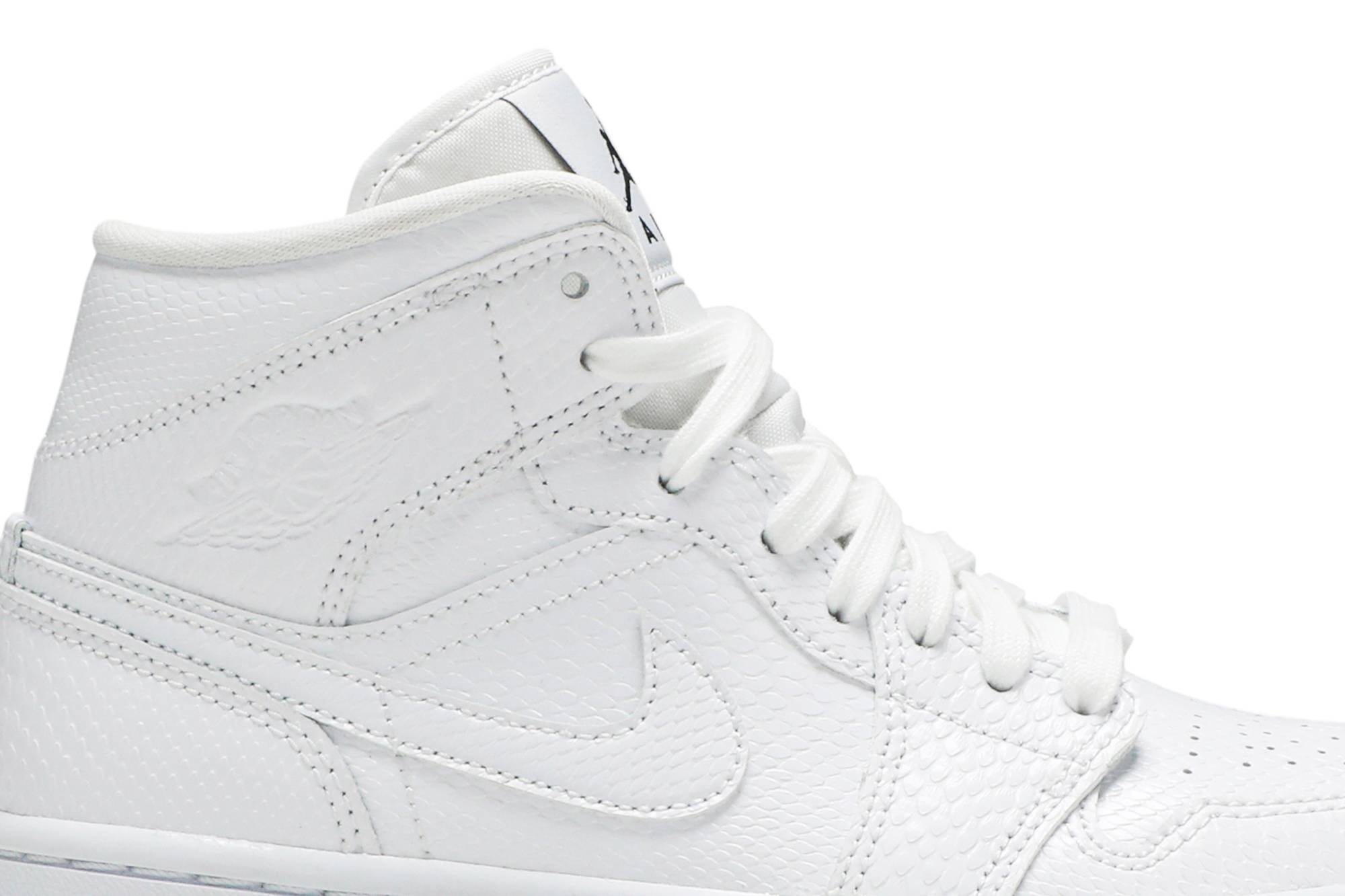 (Women) Air Jordan 1 Mid 'White Snakeskin' BQ6472-110 - Image 2