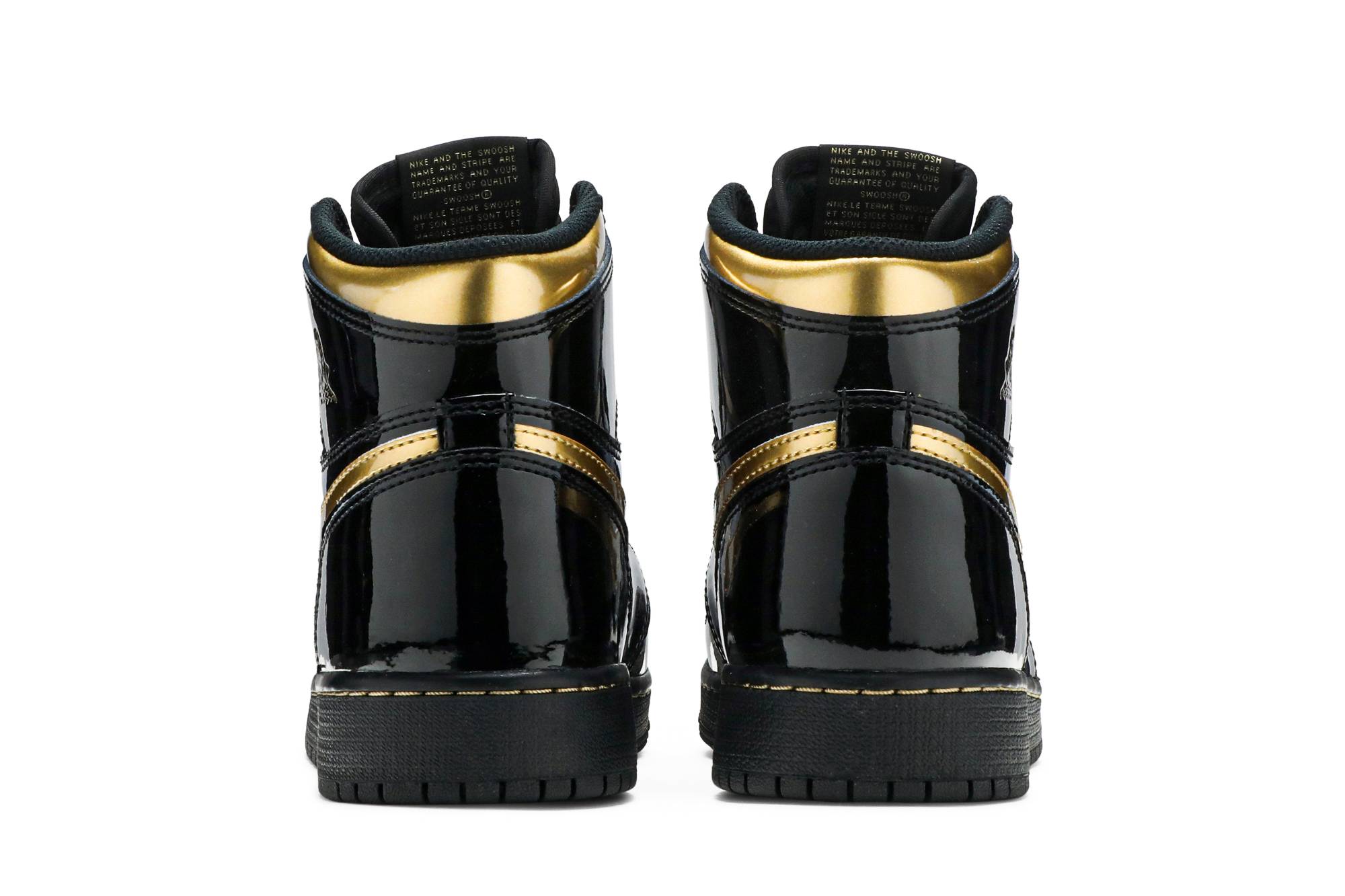 (Grade School) Air Jordan 1 Retro High OG 'Black Metallic Gold' 575441-032 - Imagem 6