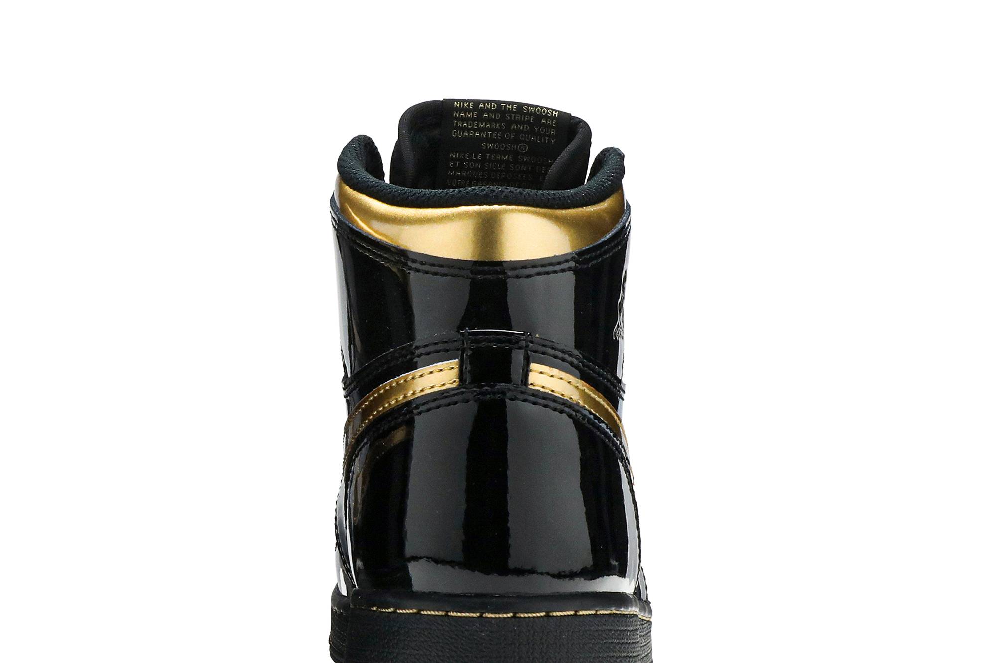 (Grade School) Air Jordan 1 Retro High OG 'Black Metallic Gold' 575441-032 - Imagem 7