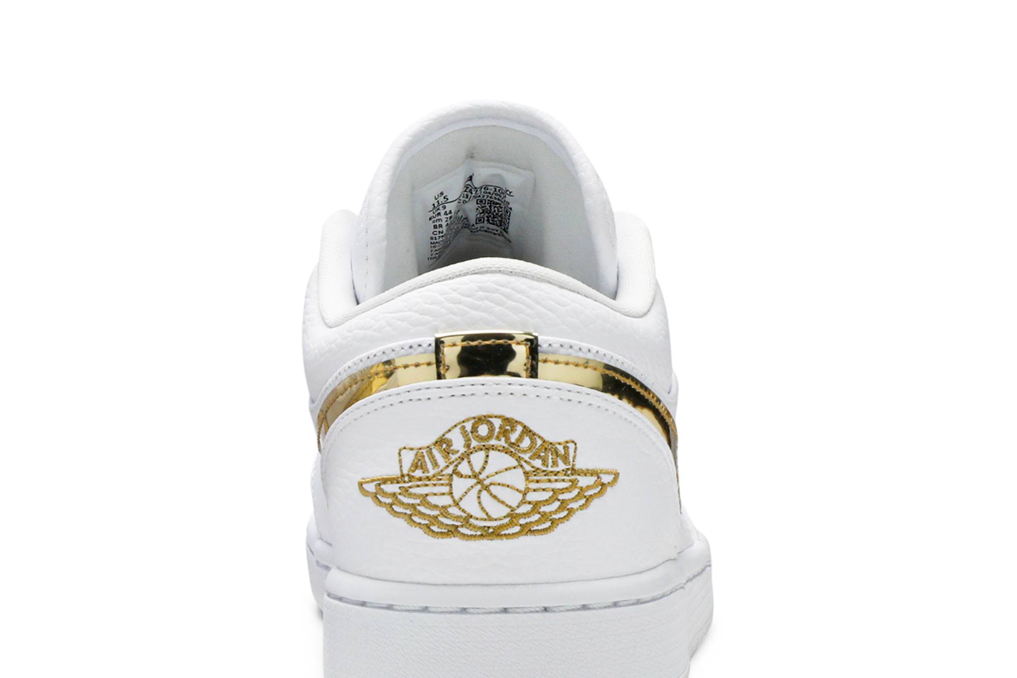 (Women) Air Jordan 1 Retro Low White Metallic Gold CZ4776-100 Moroen - Image 7