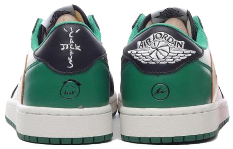 Air Jordan Travis Scott x Fragment Design x 1 Low 'White Green Black' DM7866-128 - Image 4