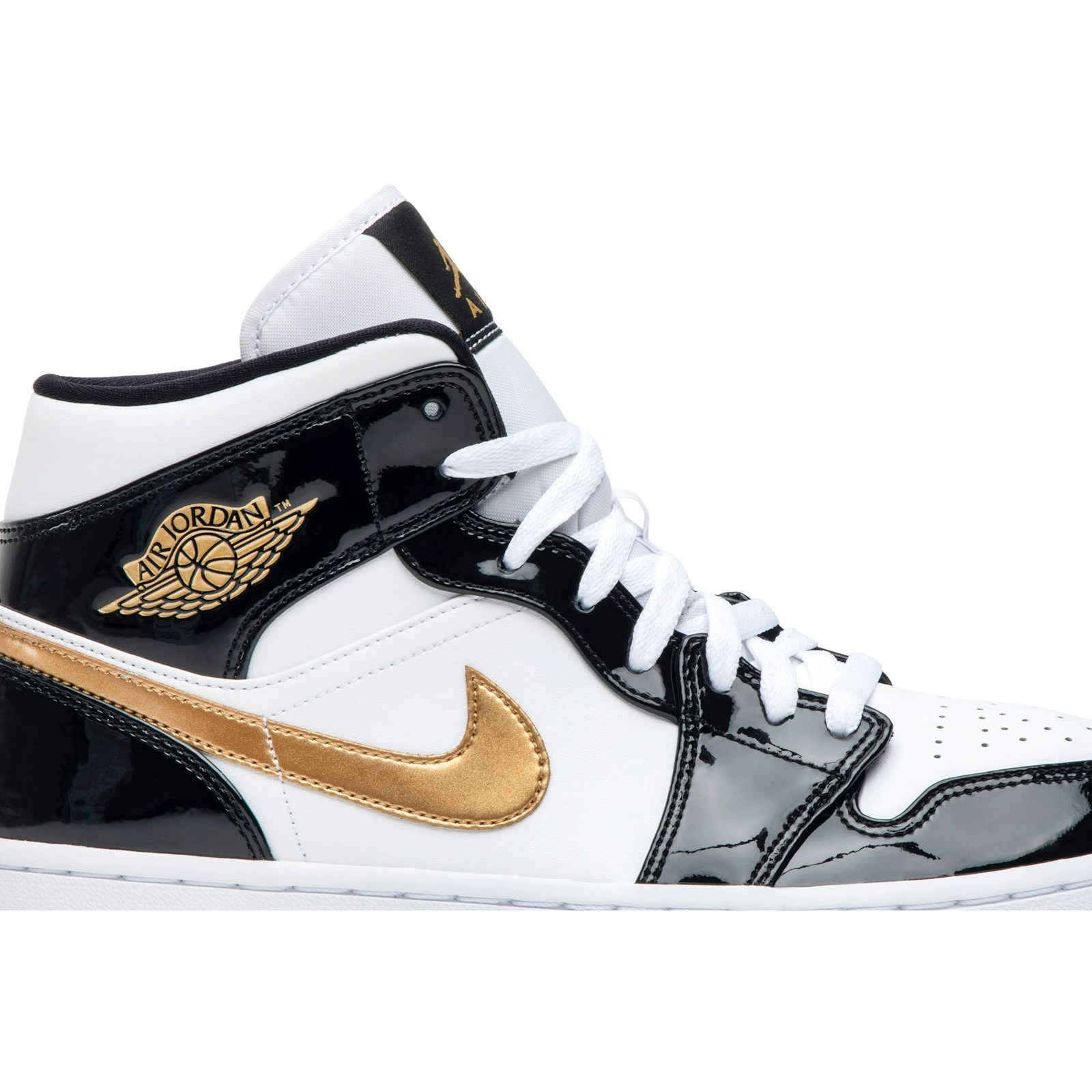 Air Jordan 1 Mid Patent Black Gold 852542-007 Moroen - Image 2