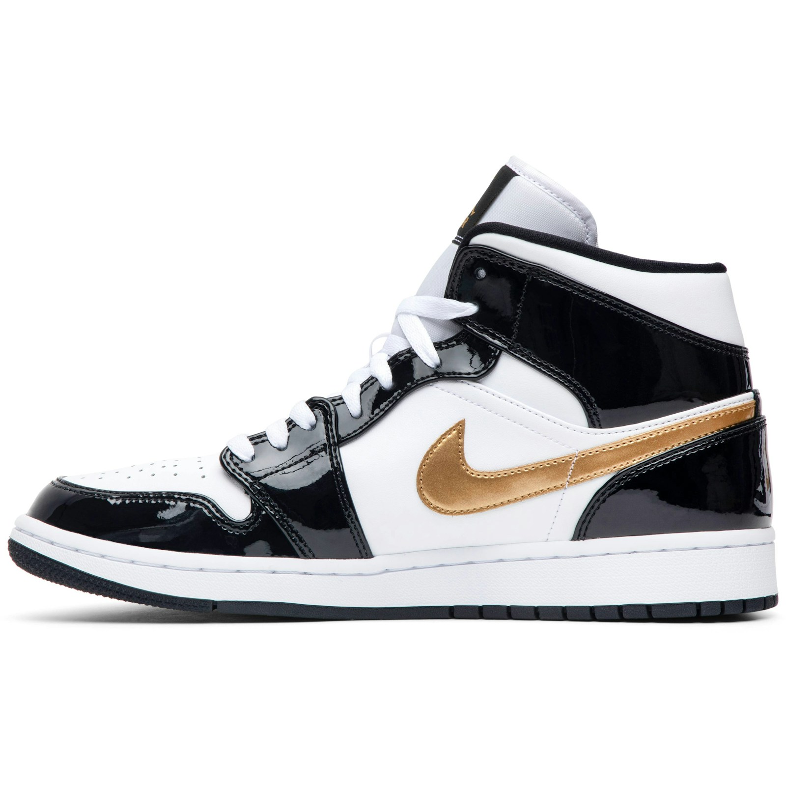 Air Jordan 1 Mid Patent Black Gold 852542-007 Moroen - Image 3