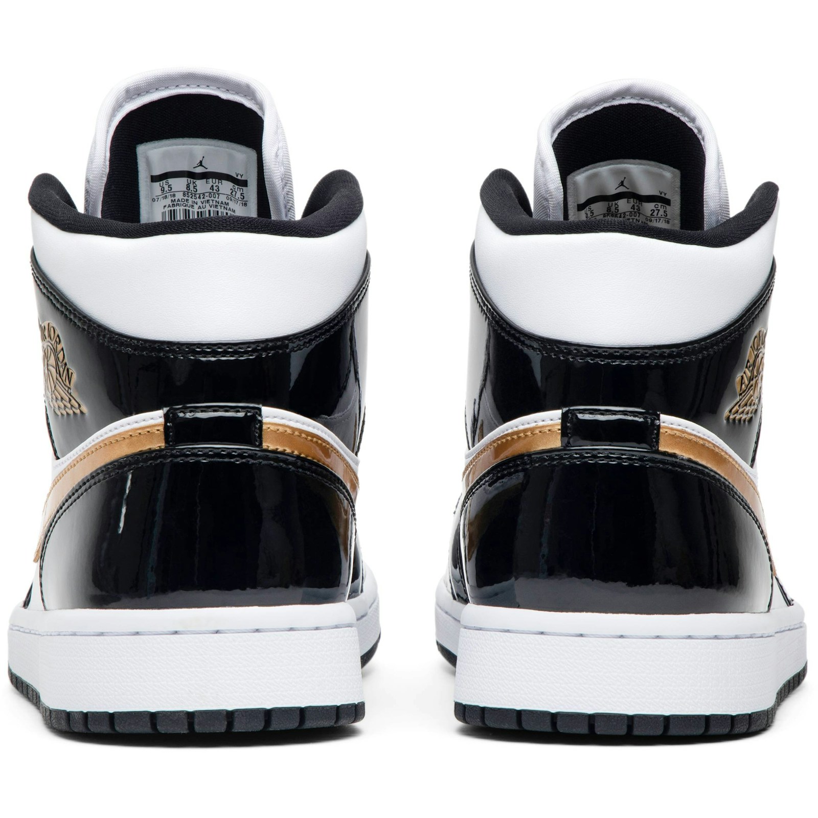 Air Jordan 1 Mid Patent Black Gold 852542-007 Moroen - Image 6