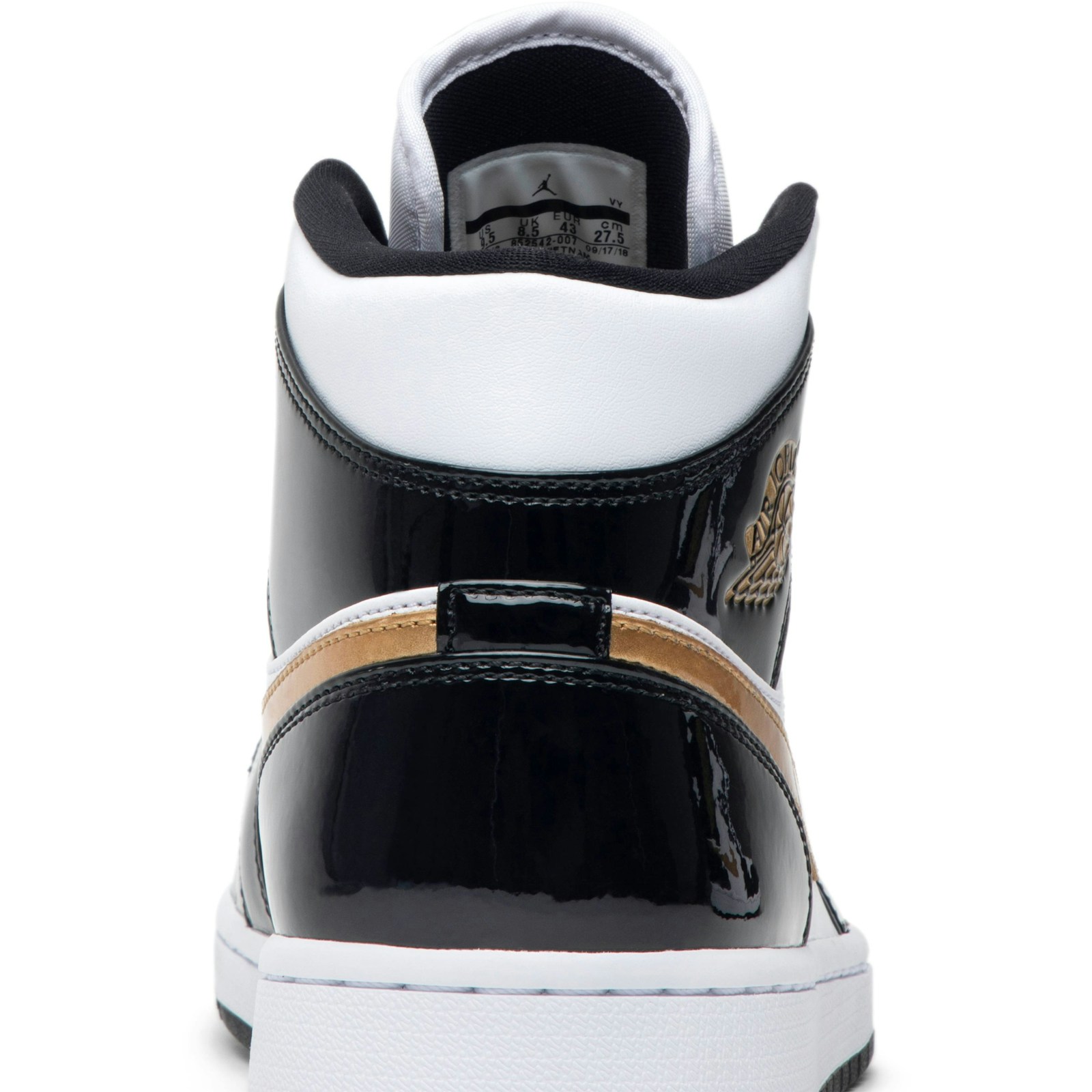 Air Jordan 1 Mid Patent Black Gold 852542-007 Moroen - Image 7