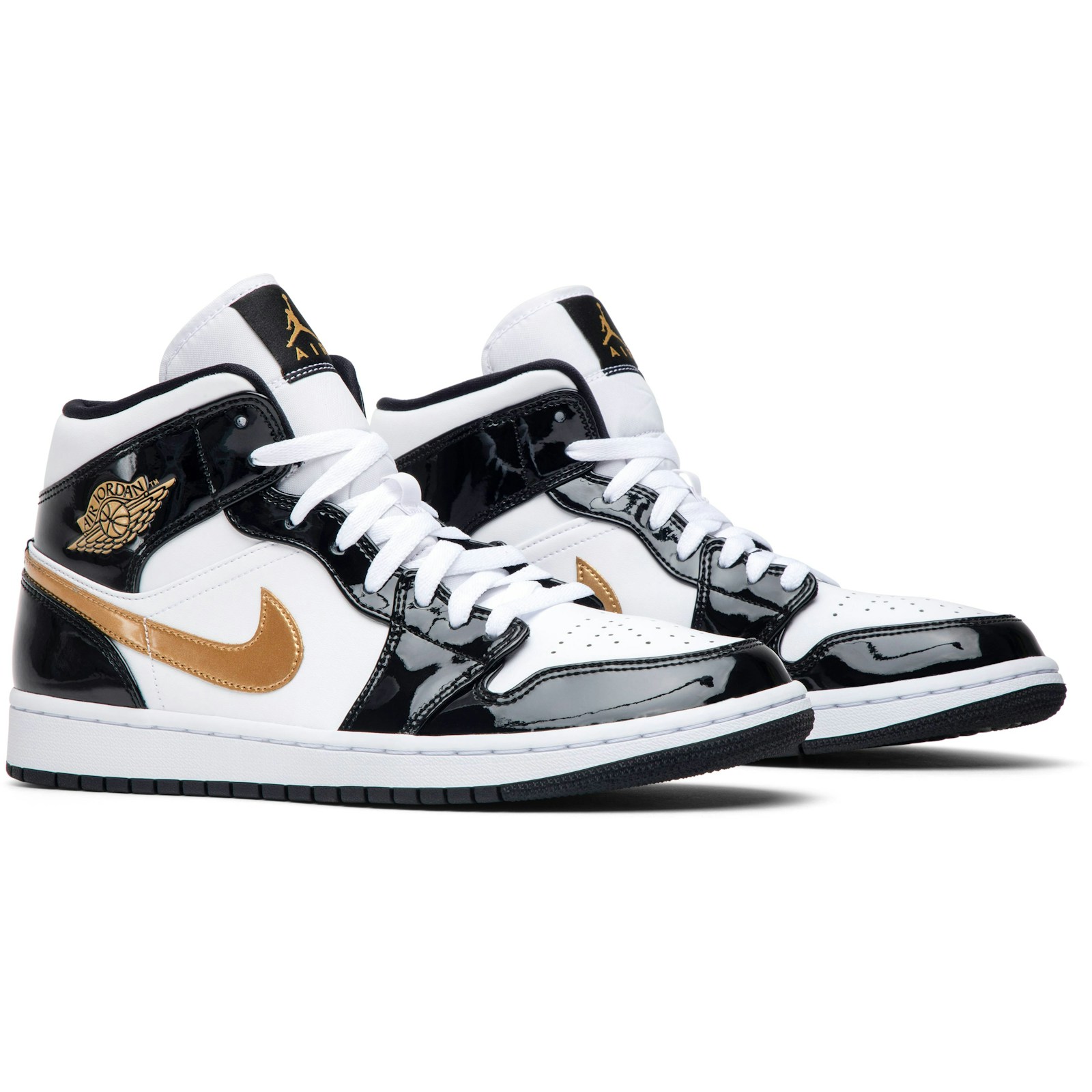 Air Jordan 1 Mid Patent Black Gold 852542-007 Moroen - Image 8