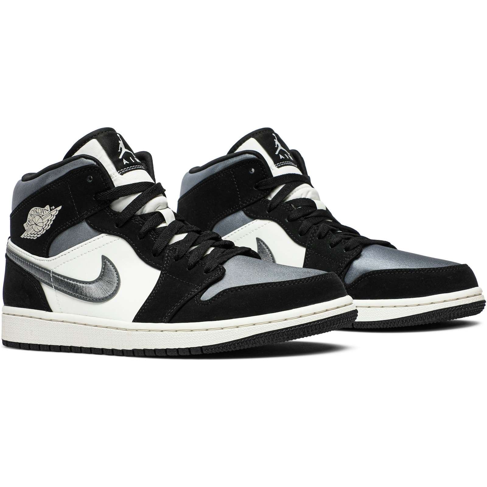 Air Jordan 1 Mid SE Satin Smoke Grey 852542-011 Moroen - Image 8