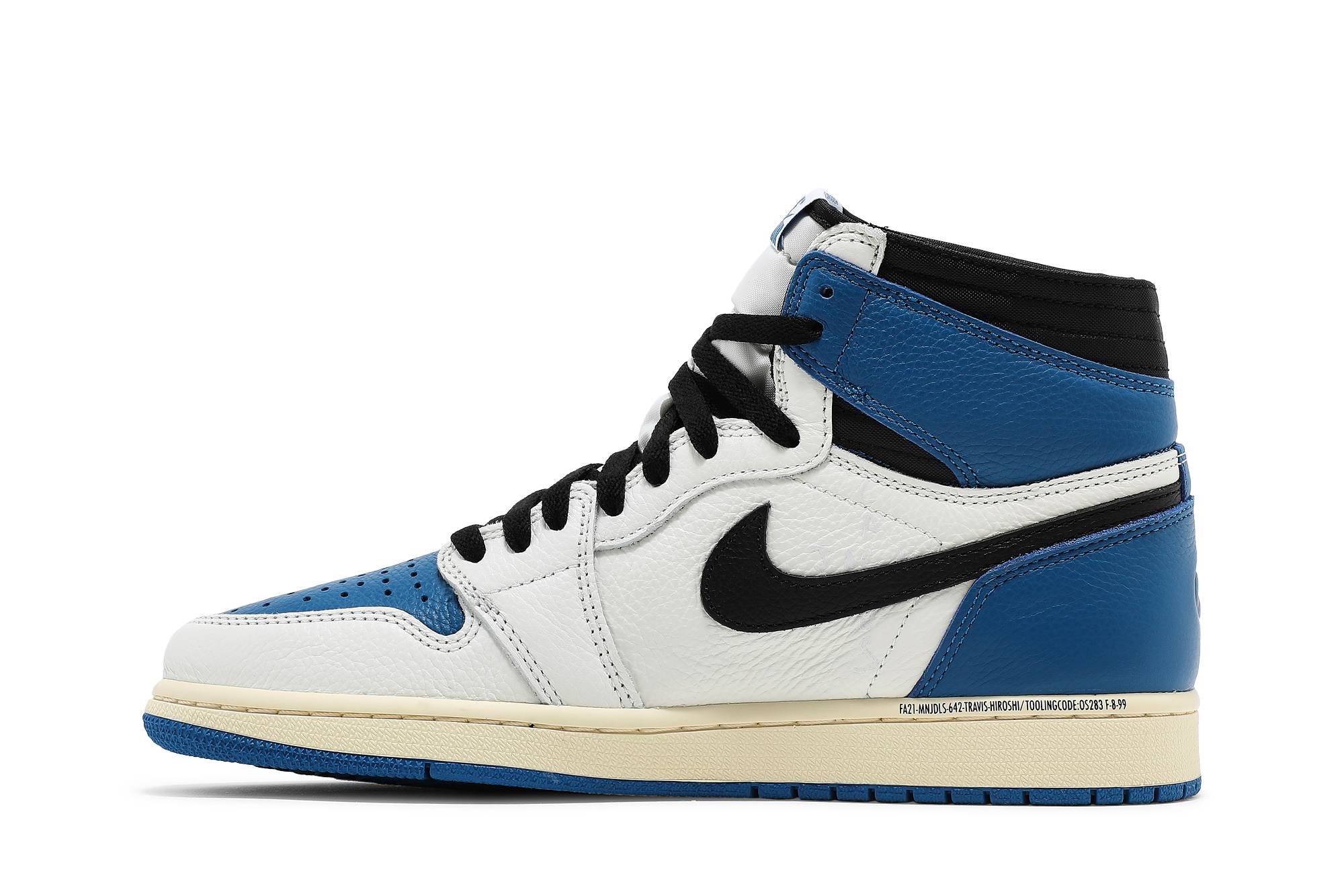 Fragment Design x Travis Scott x Air Jordan 1 Retro High Military Blue DH3227-105 Moroen - Image 3