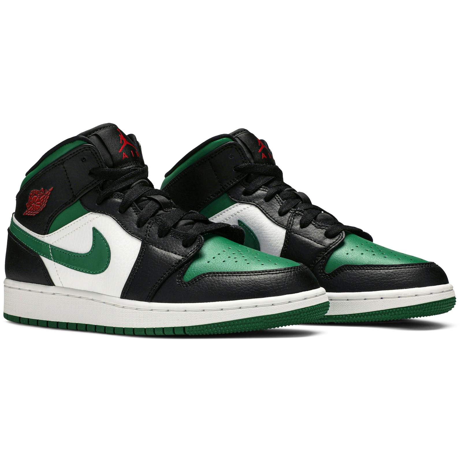 (Grade School) Air Jordan 1 Mid Black Pine Green 554725-067 Moroen - Image 8