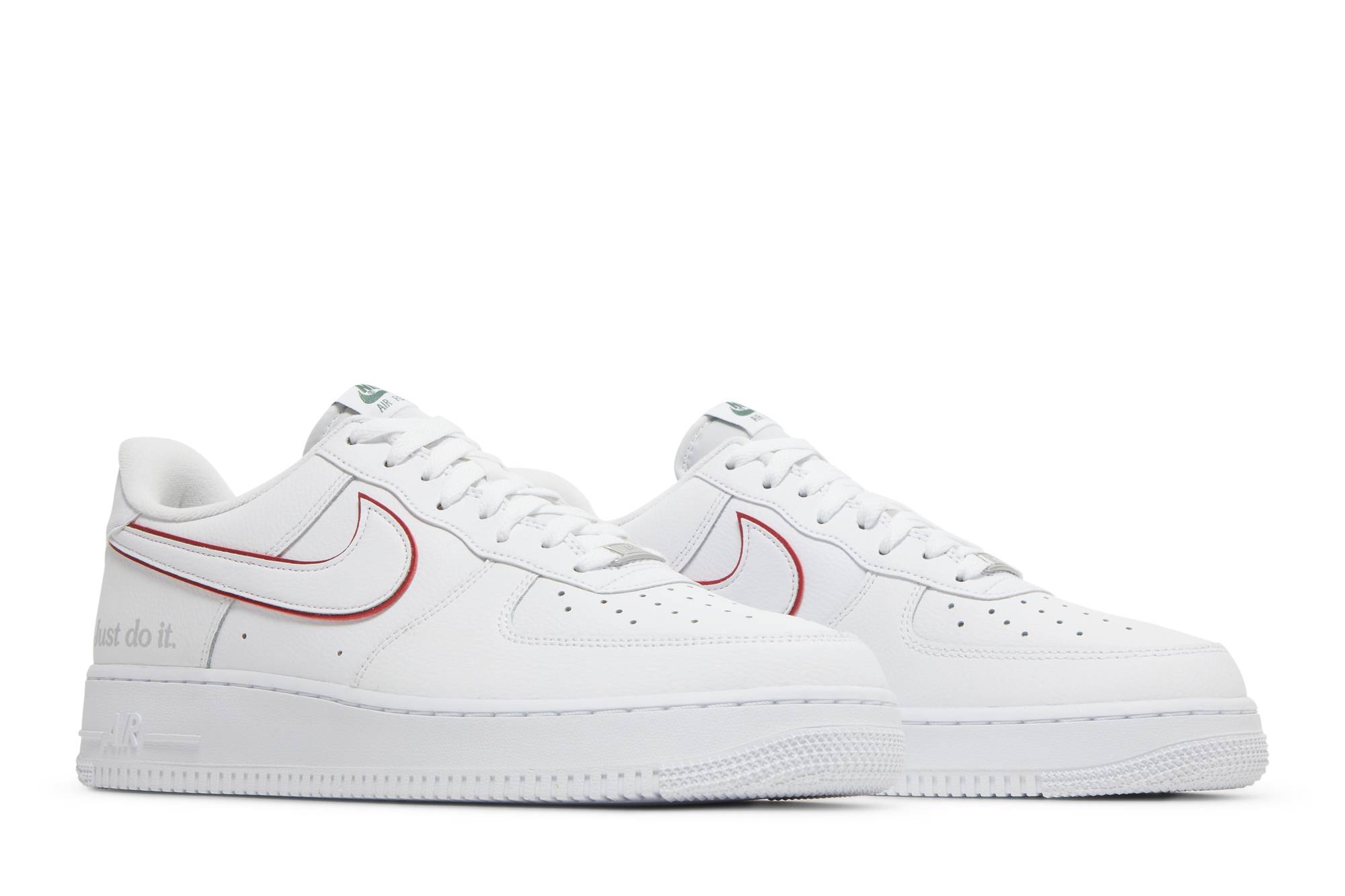 Nike Air Force 1 Low 'Just Do It White Noble Green Metallic Silver University Red' DQ0791-100 - Image 8