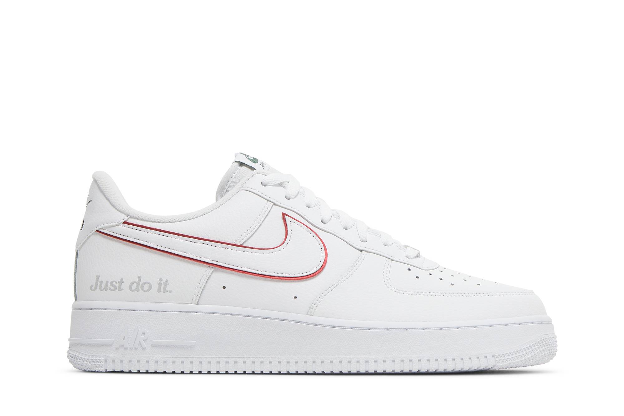 Nike Air Force 1 Low 'Just Do It White Noble Green Metallic Silver University Red' DQ0791-100