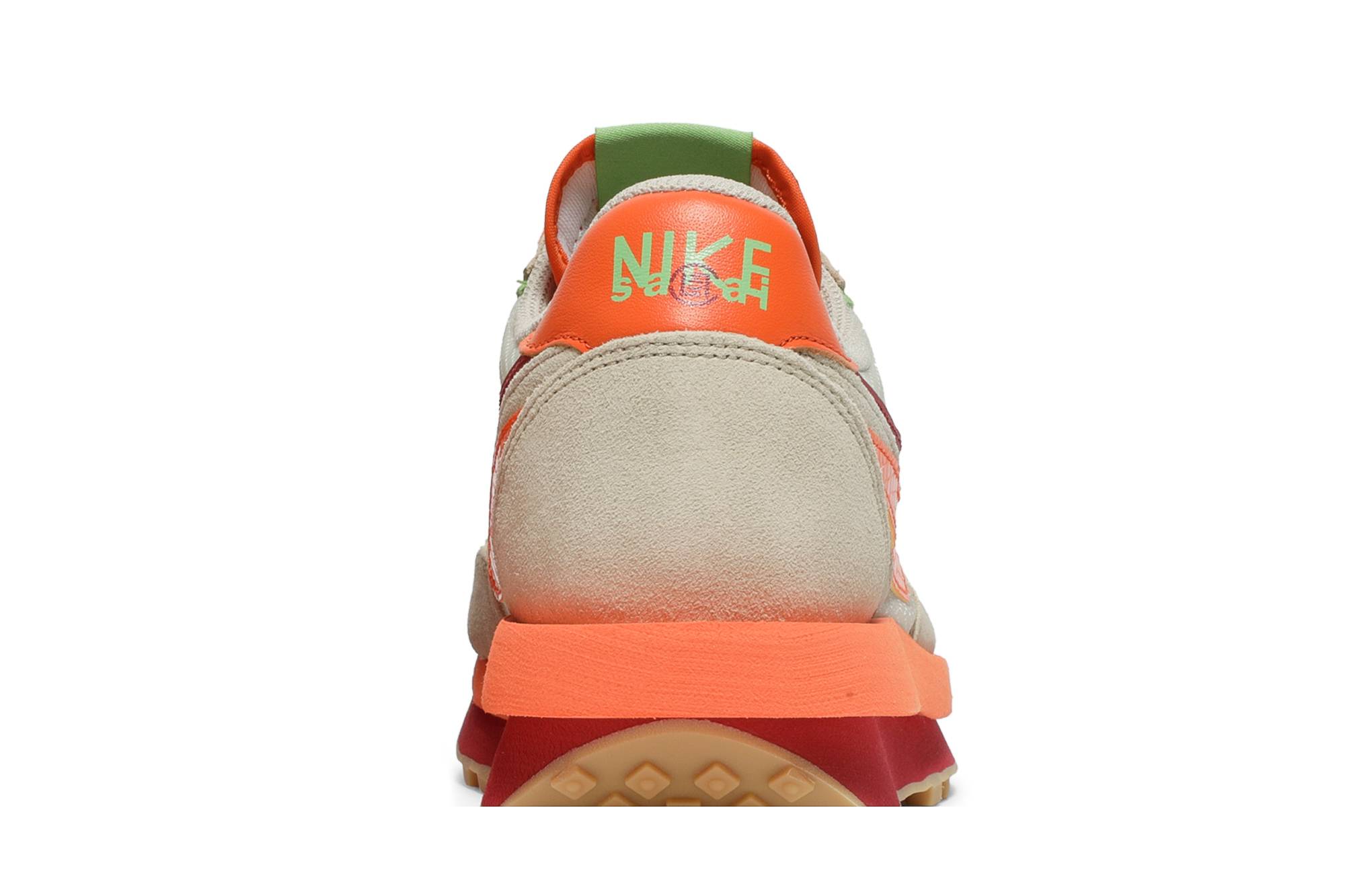 sacai x CLOT x Nike LDWaffle Net Orange Blaze DH1347-100 Moroen - Image 7