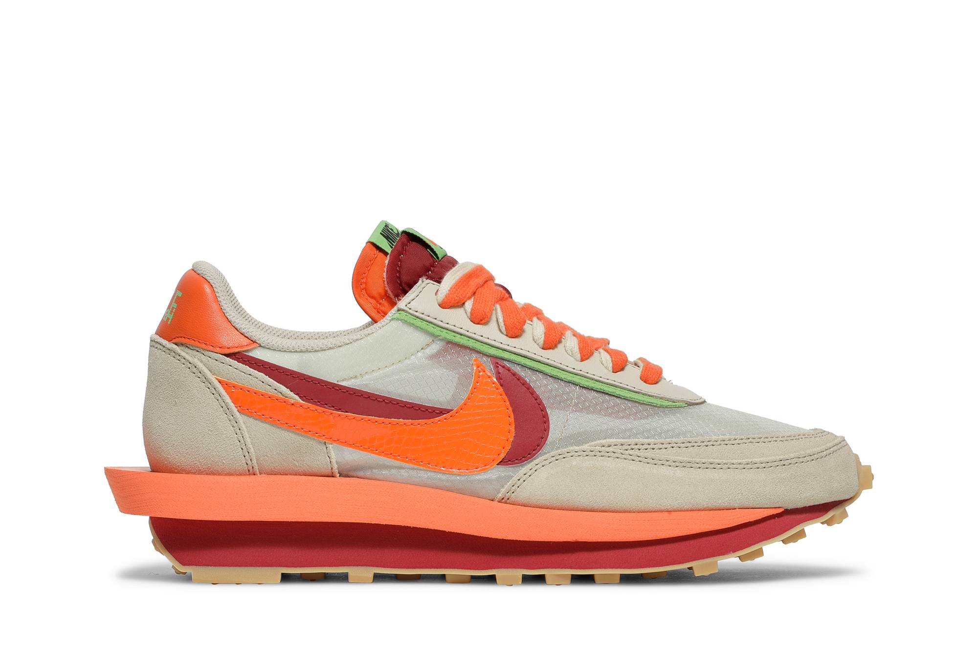 sacai x CLOT x Nike LDWaffle Net Orange Blaze DH1347-100 Coiloa