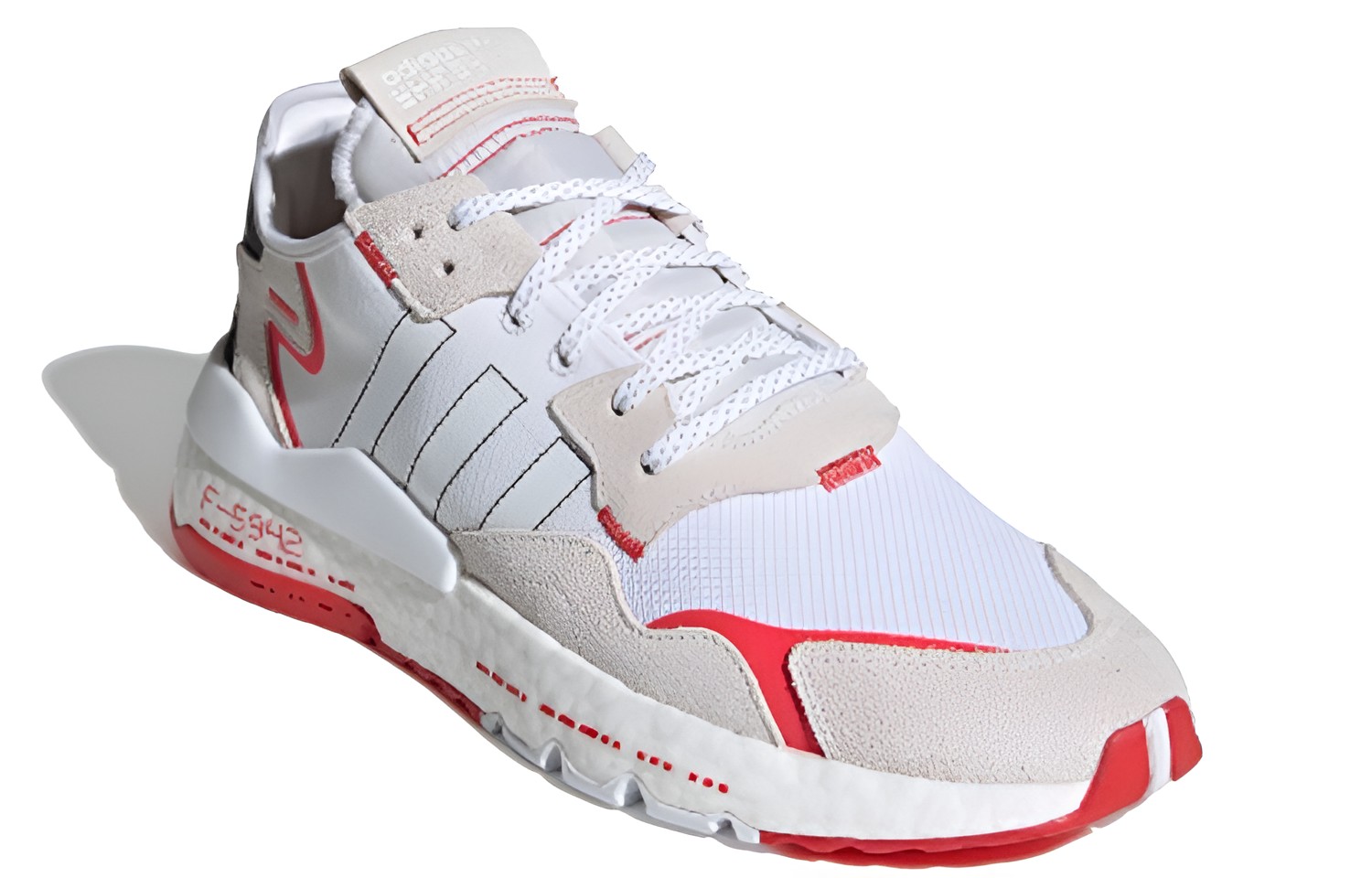 adidas originals Nite Jogger White Black Grey Red H03248 Moroen - Image 3