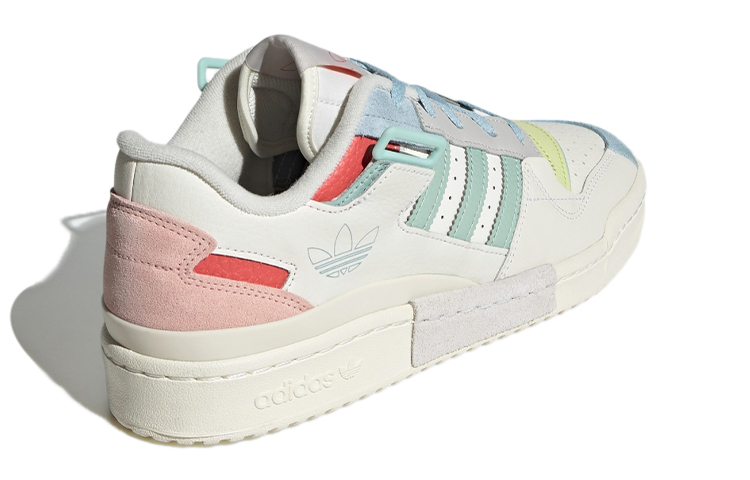 adidas originals Unisex Forum Exhibit Low Sneakers White/Pink/Blue GX4587 - Image 4