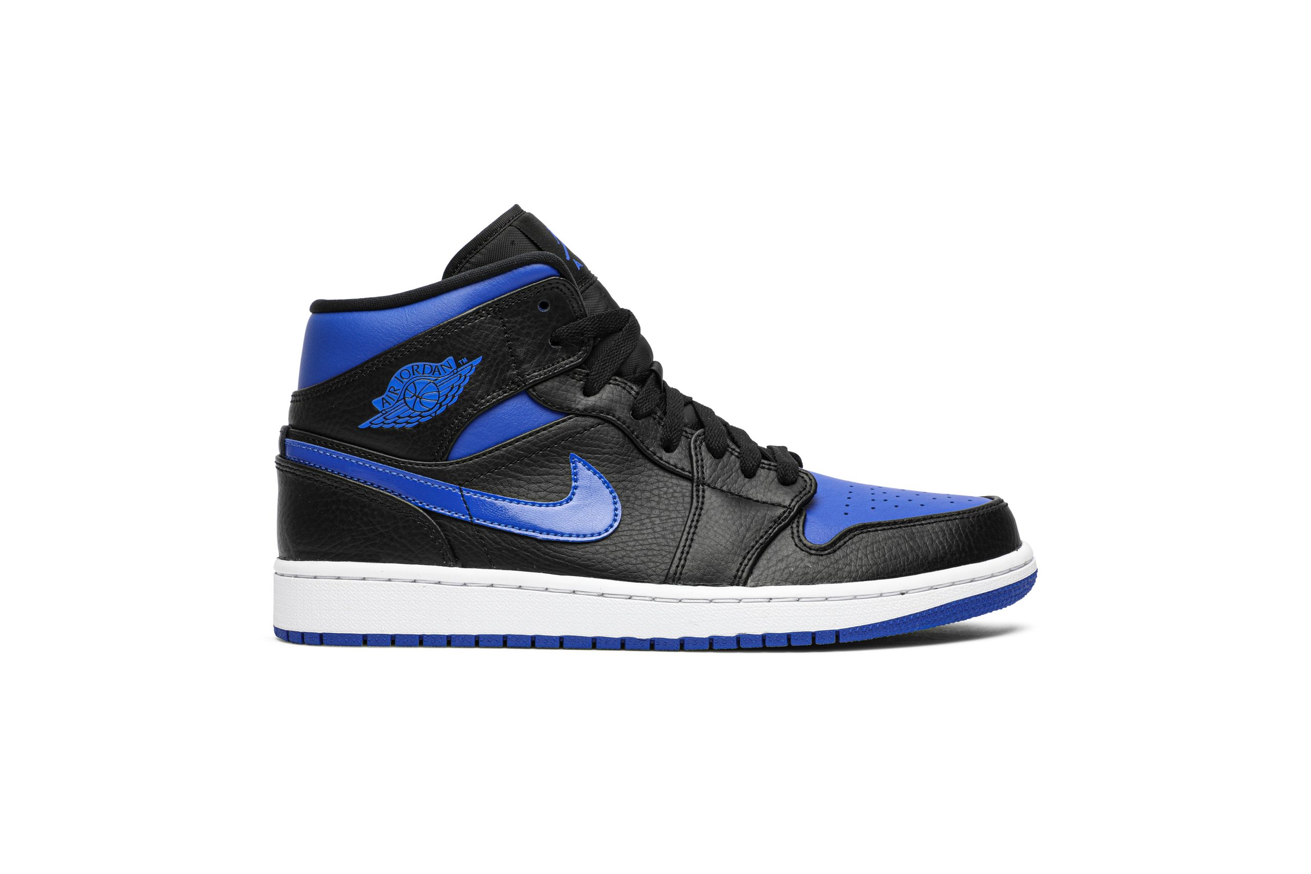 Air Jordan 1 Mid Black Hyper Royal 554724-068 Gloiber